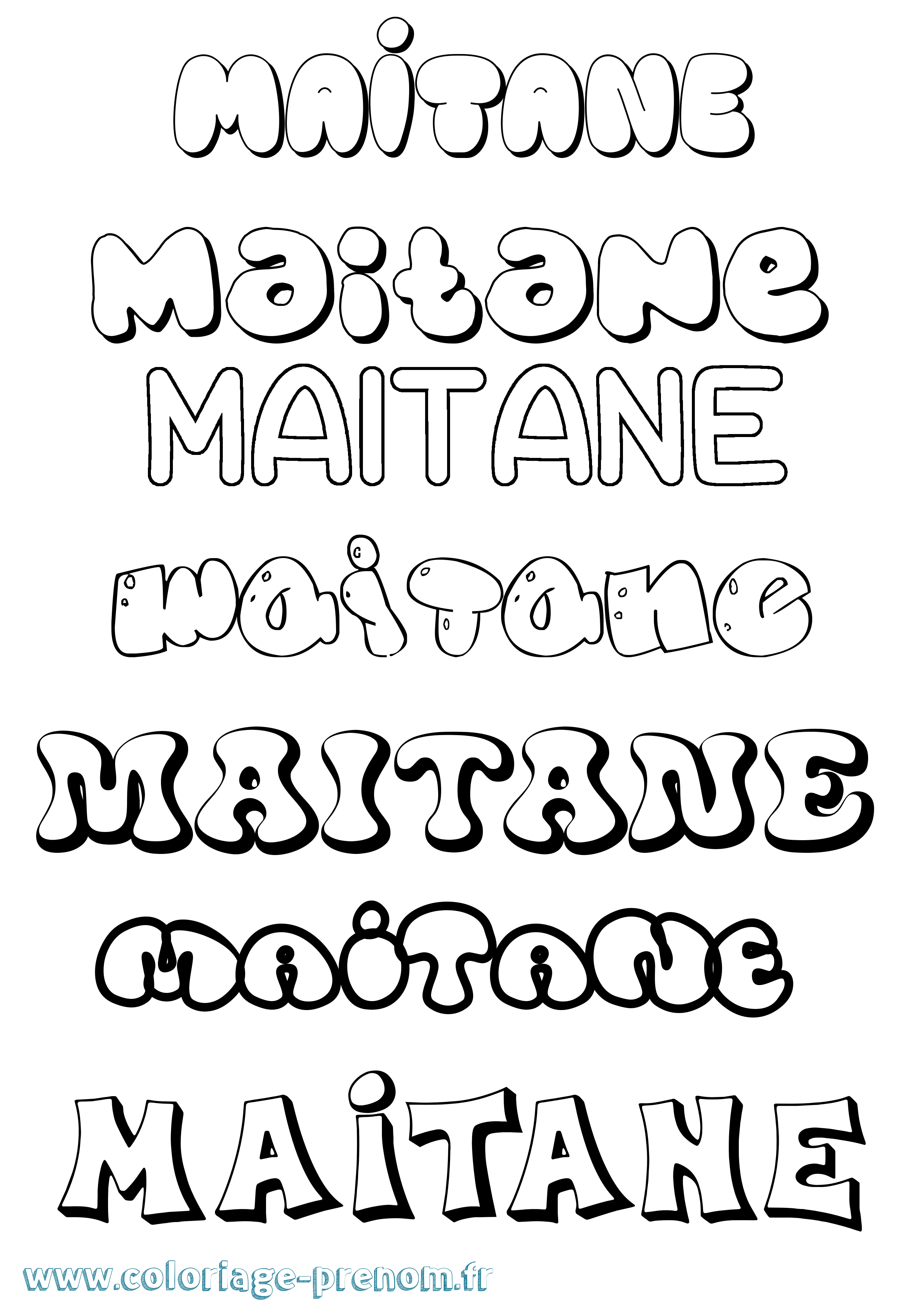 Coloriage Maitane Bubble Coloriage prénom Maitane Bubble