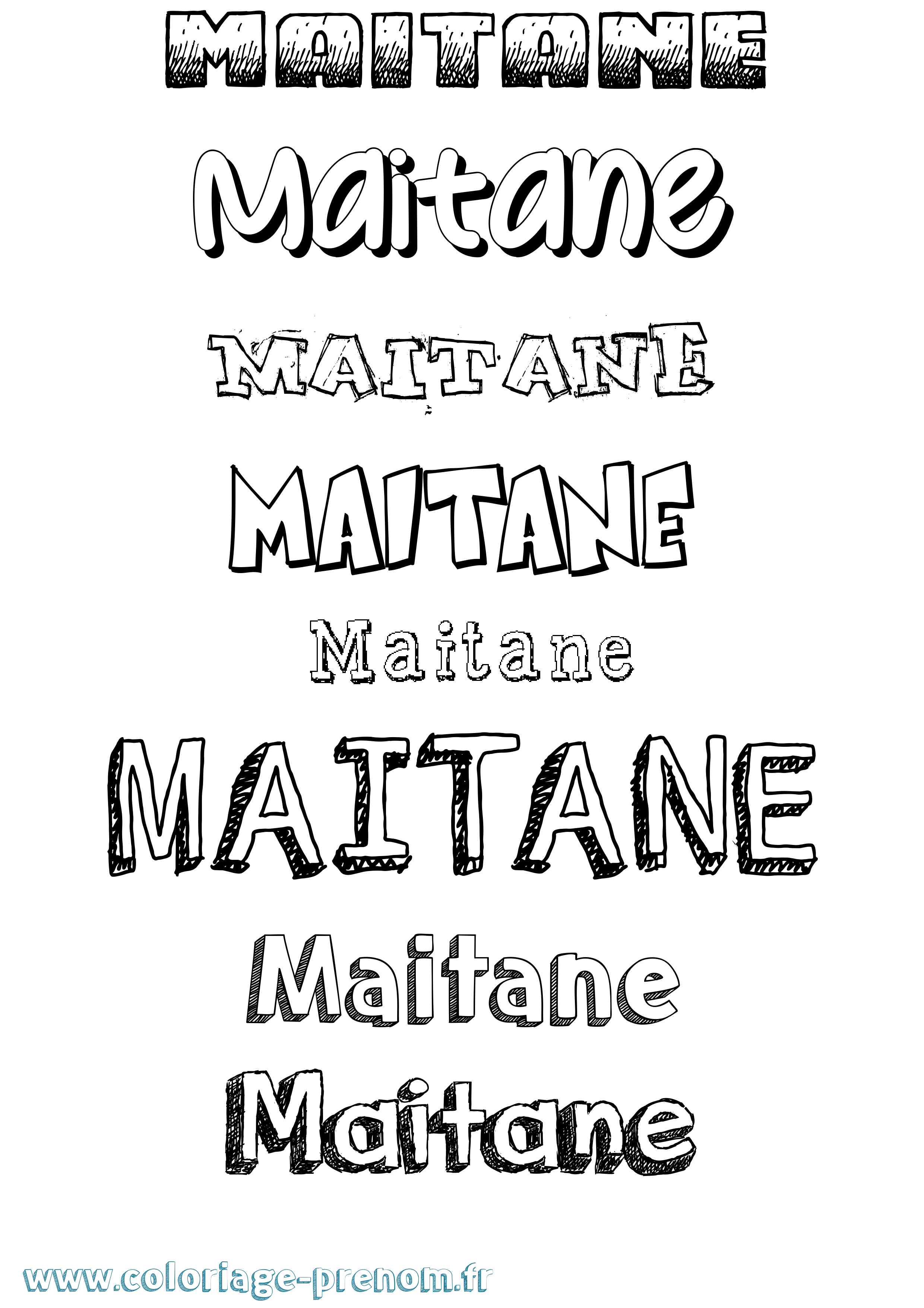 Coloriage Maitane Dessiné Coloriage prénom Maitane Dessiné