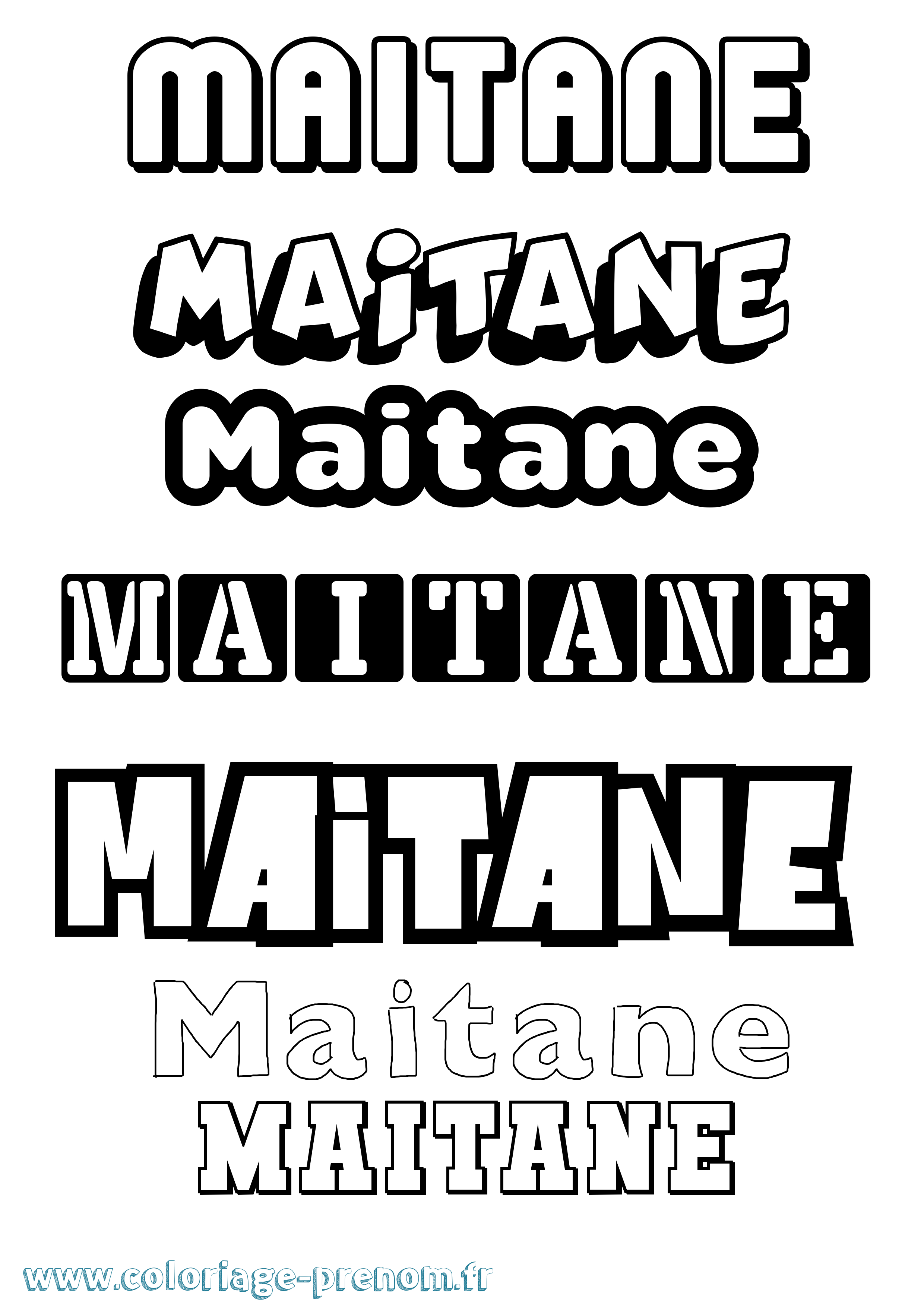Coloriage Maitane Simple Coloriage prénom Maitane Simple