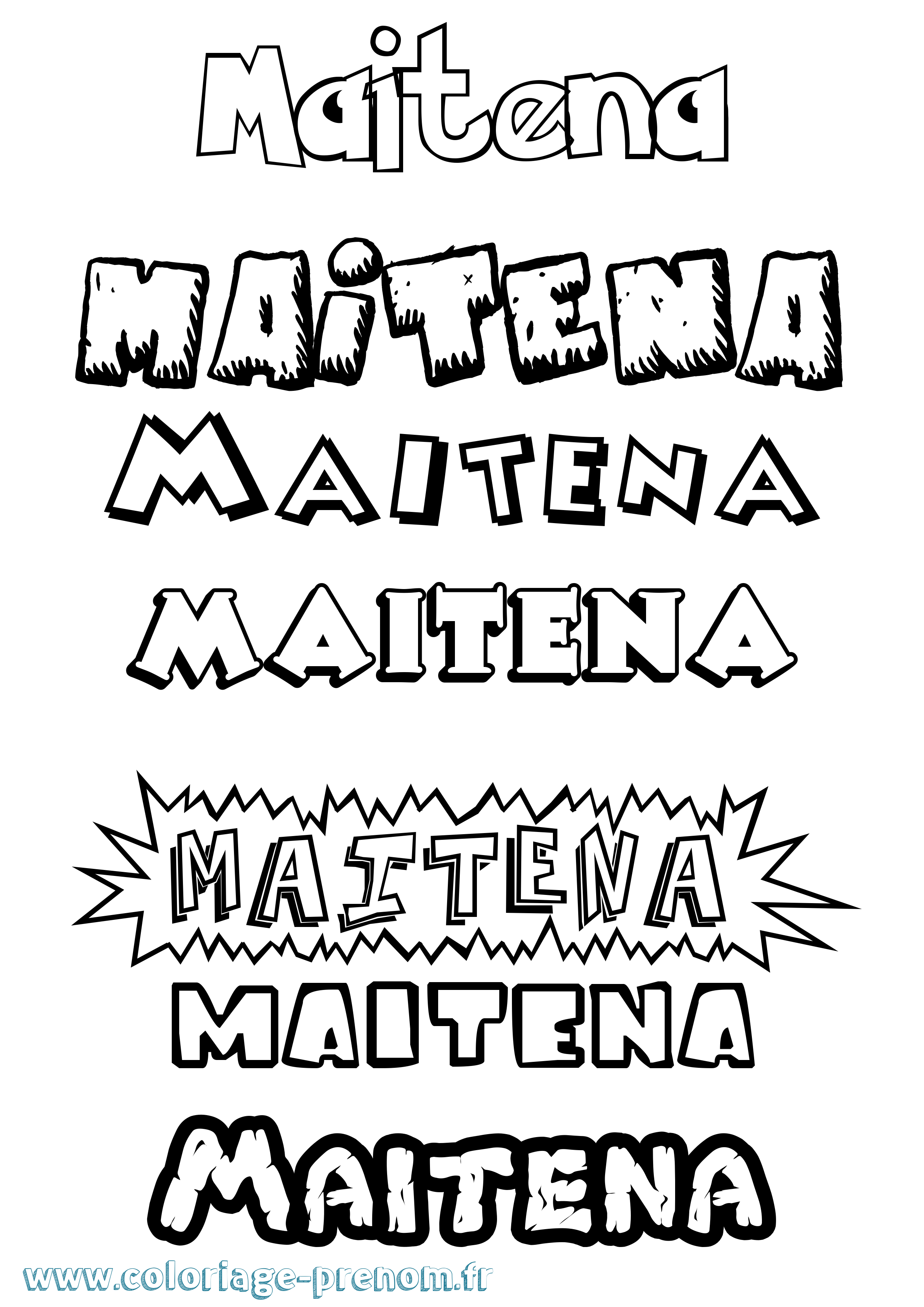 Coloriage Maitena Dessin Animé Coloriage prénom Maitena Dessin Animé