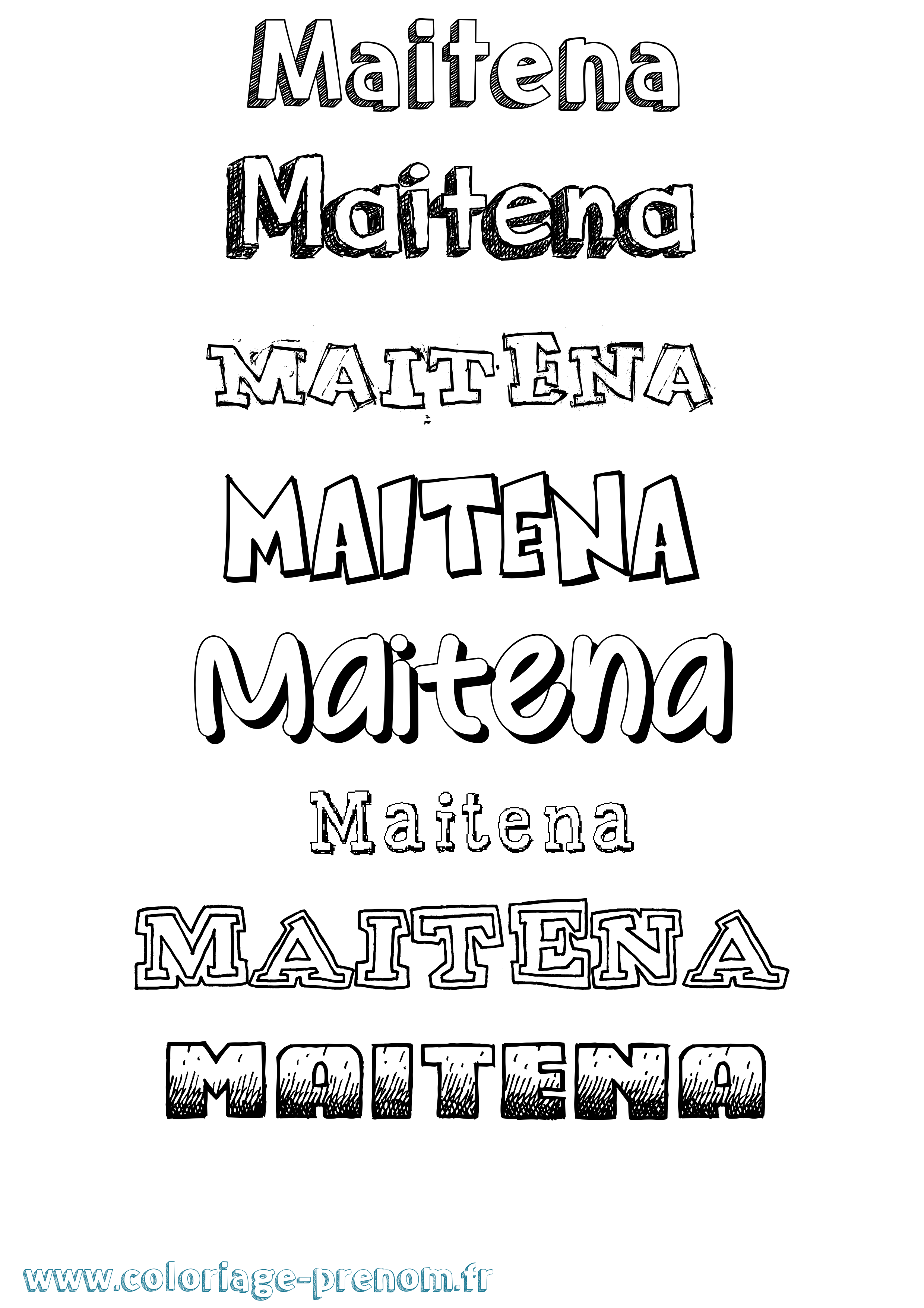 Coloriage Maitena Dessiné Coloriage prénom Maitena Dessiné