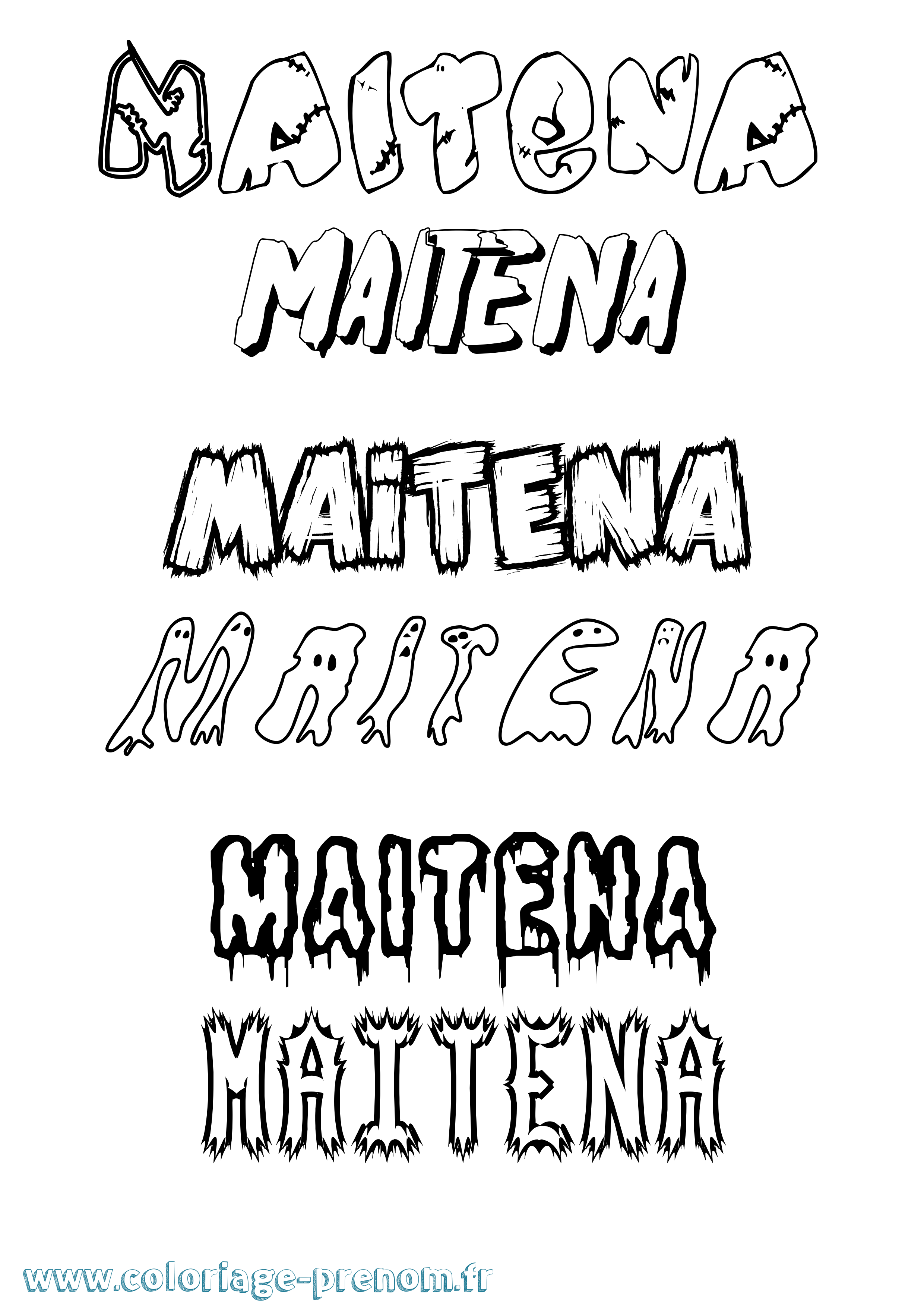 Coloriage Maitena Frisson Coloriage prénom Maitena Frisson