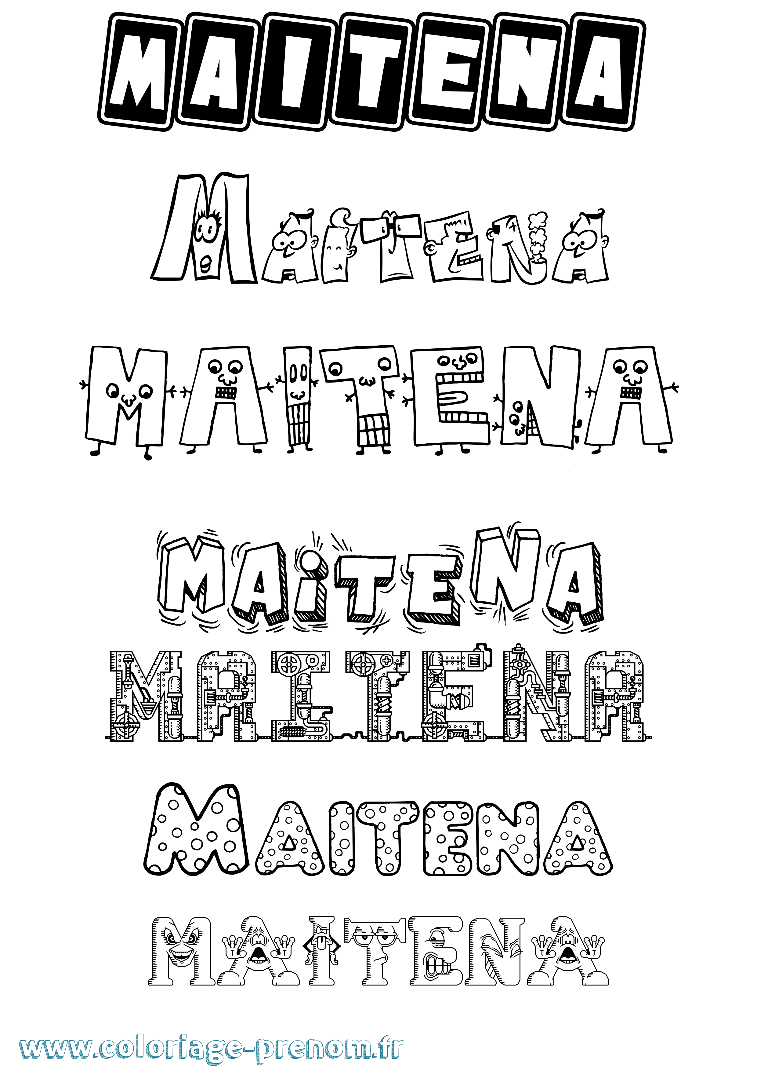 Coloriage Maitena Fun Coloriage prénom Maitena Fun