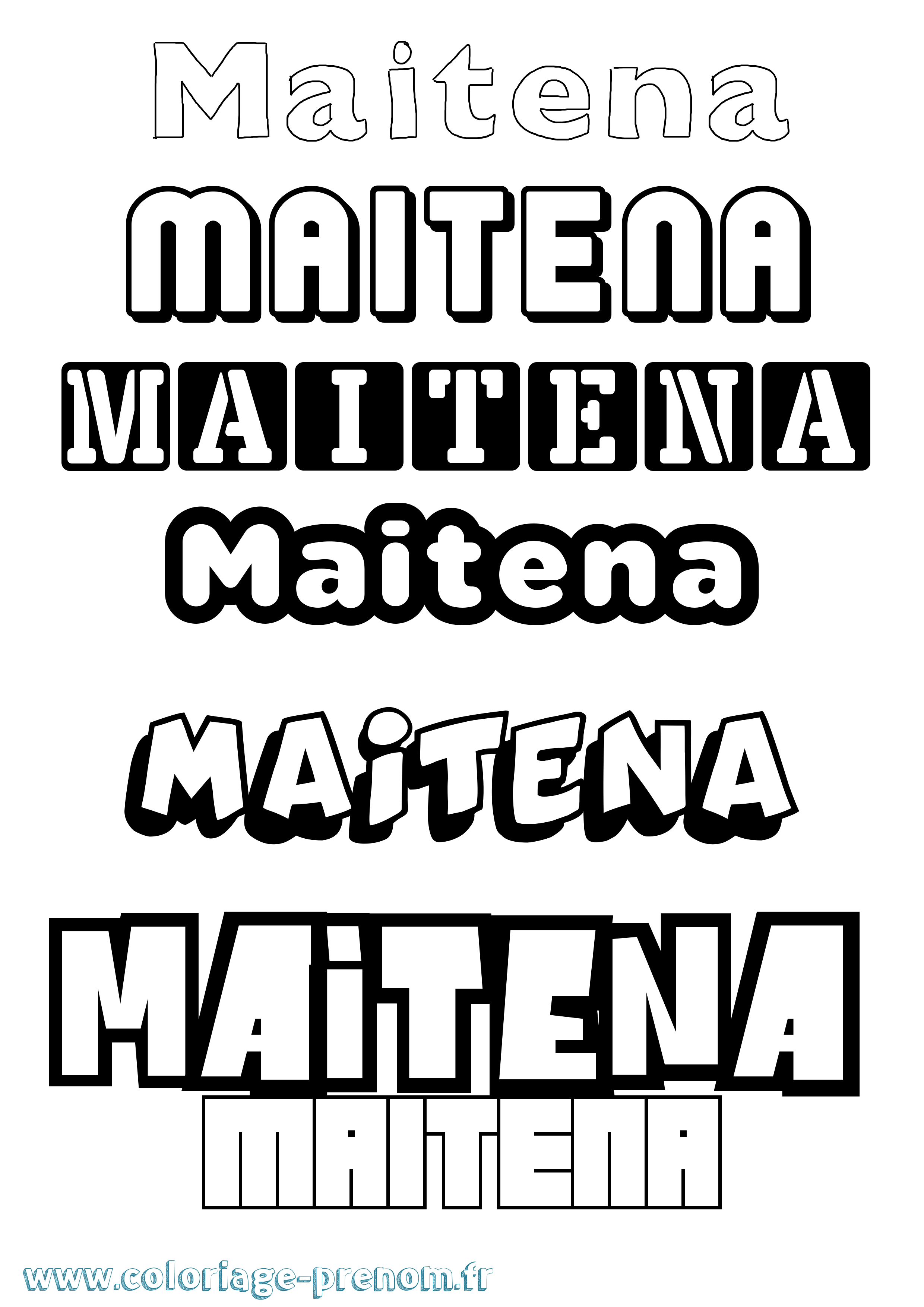 Coloriage Maitena Simple Coloriage prénom Maitena Simple