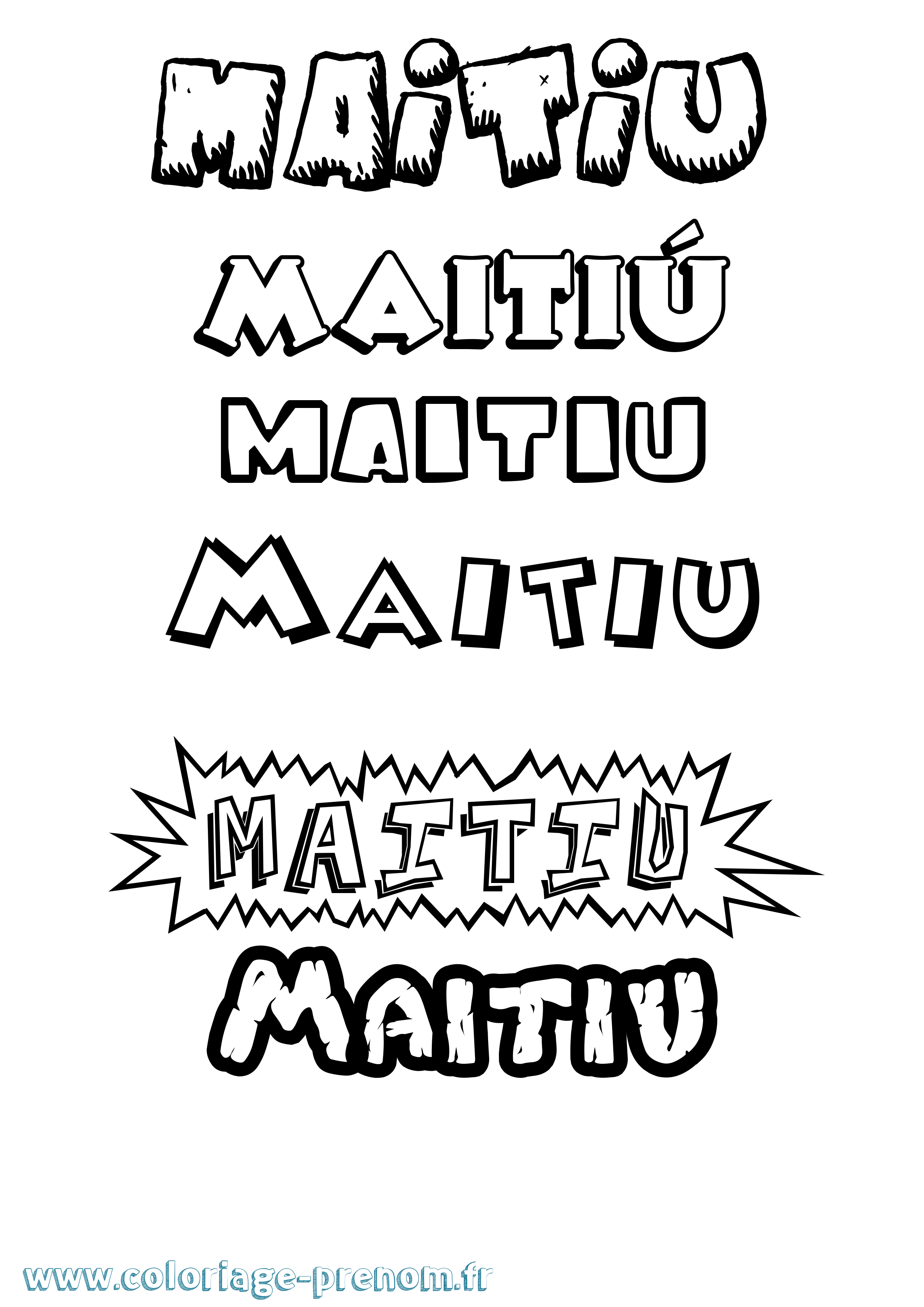 Coloriage Maitiú Dessin Animé Coloriage prénom Maitiú Dessin Animé