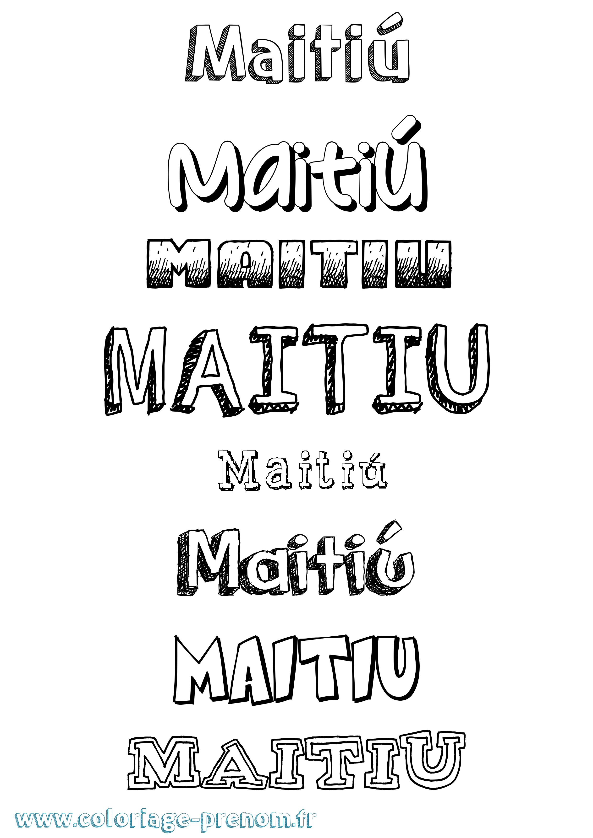Coloriage Maitiú Dessiné Coloriage prénom Maitiú Dessiné