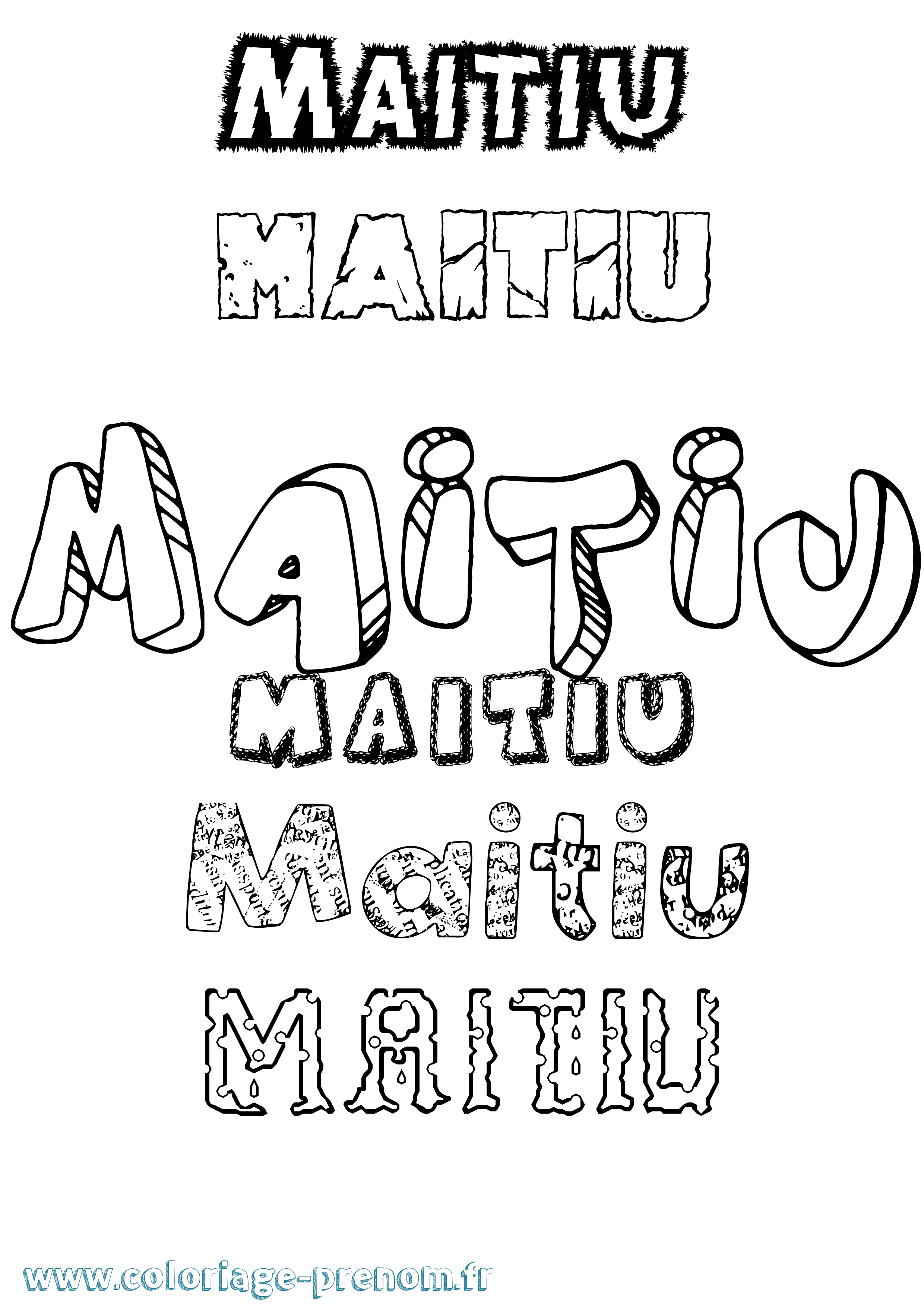 Coloriage Maitiú Destructuré Coloriage prénom Maitiú Destructuré