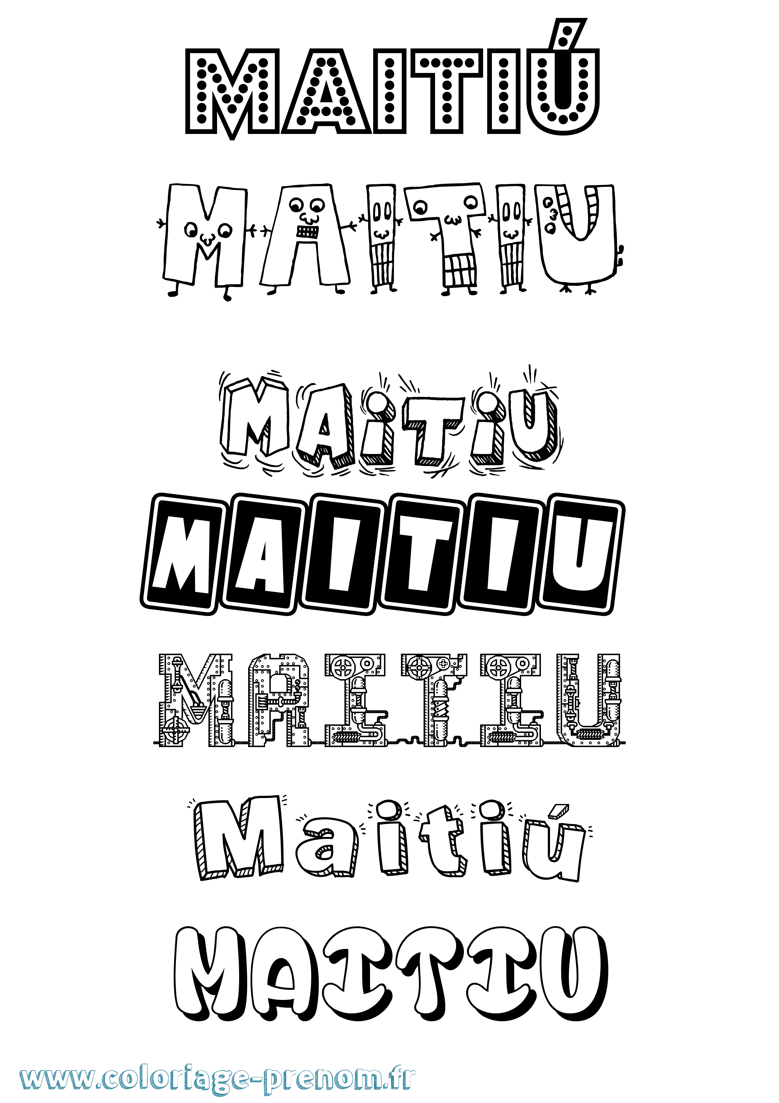 Coloriage Maitiú Fun Coloriage prénom Maitiú Fun