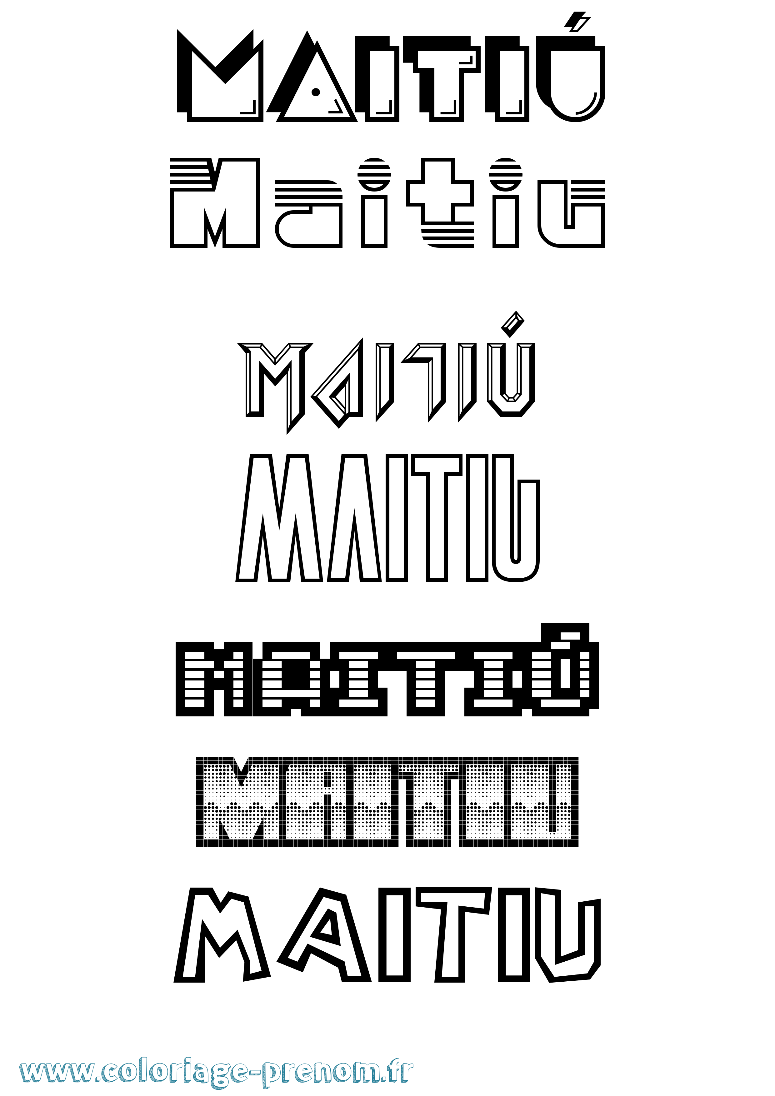 Coloriage Maitiú Jeux Vidéos Coloriage prénom Maitiú Jeux Vidéos