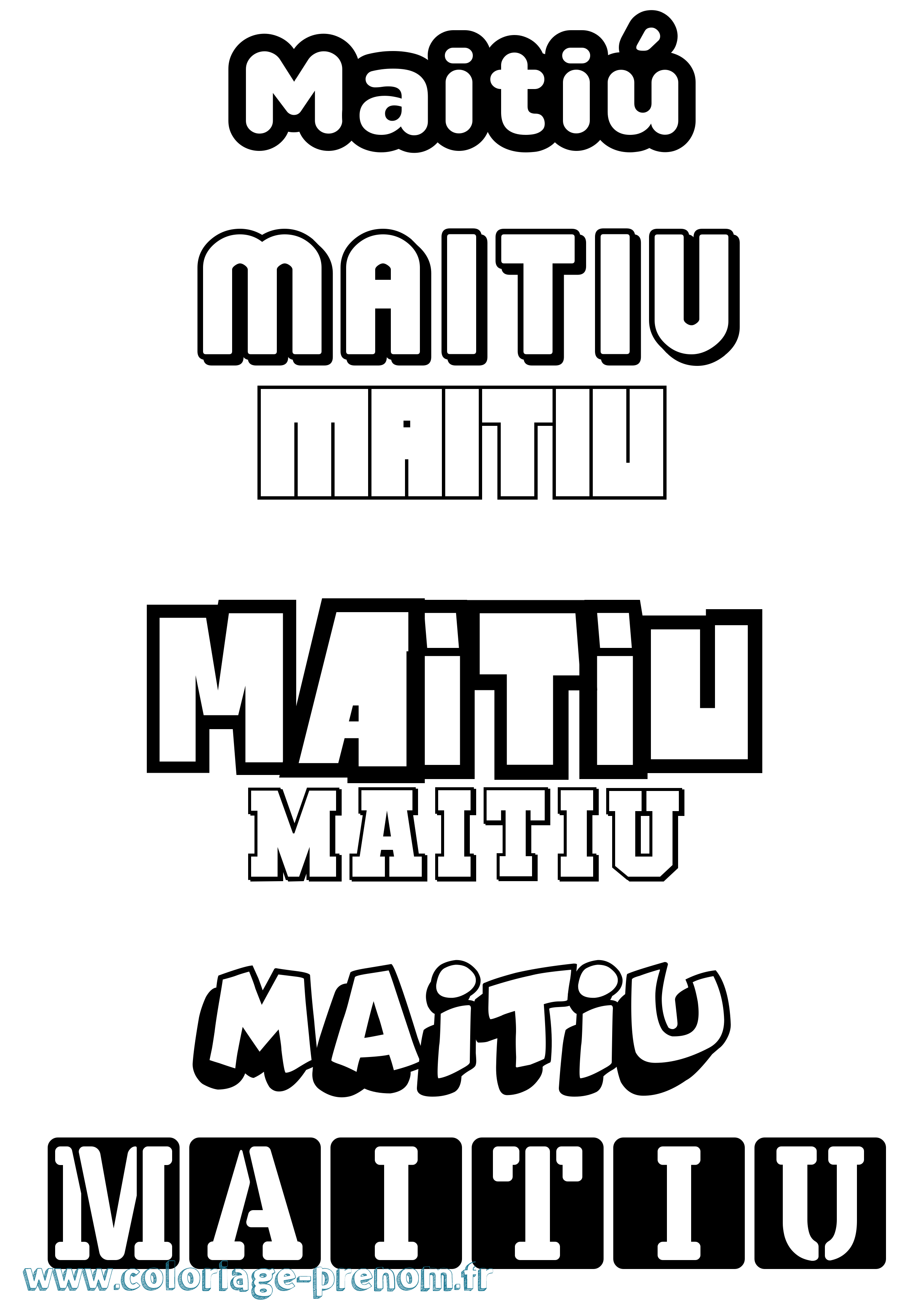 Coloriage Maitiú Simple Coloriage prénom Maitiú Simple