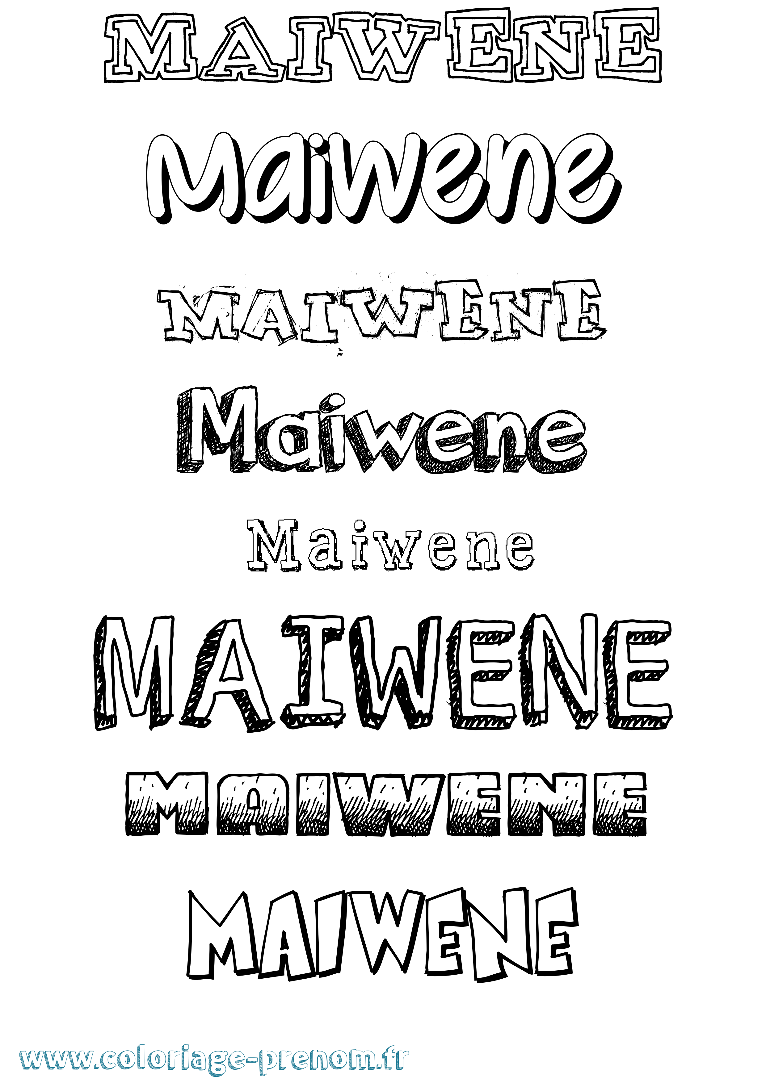 Coloriage Maiwene Dessiné Coloriage prénom Maiwene Dessiné