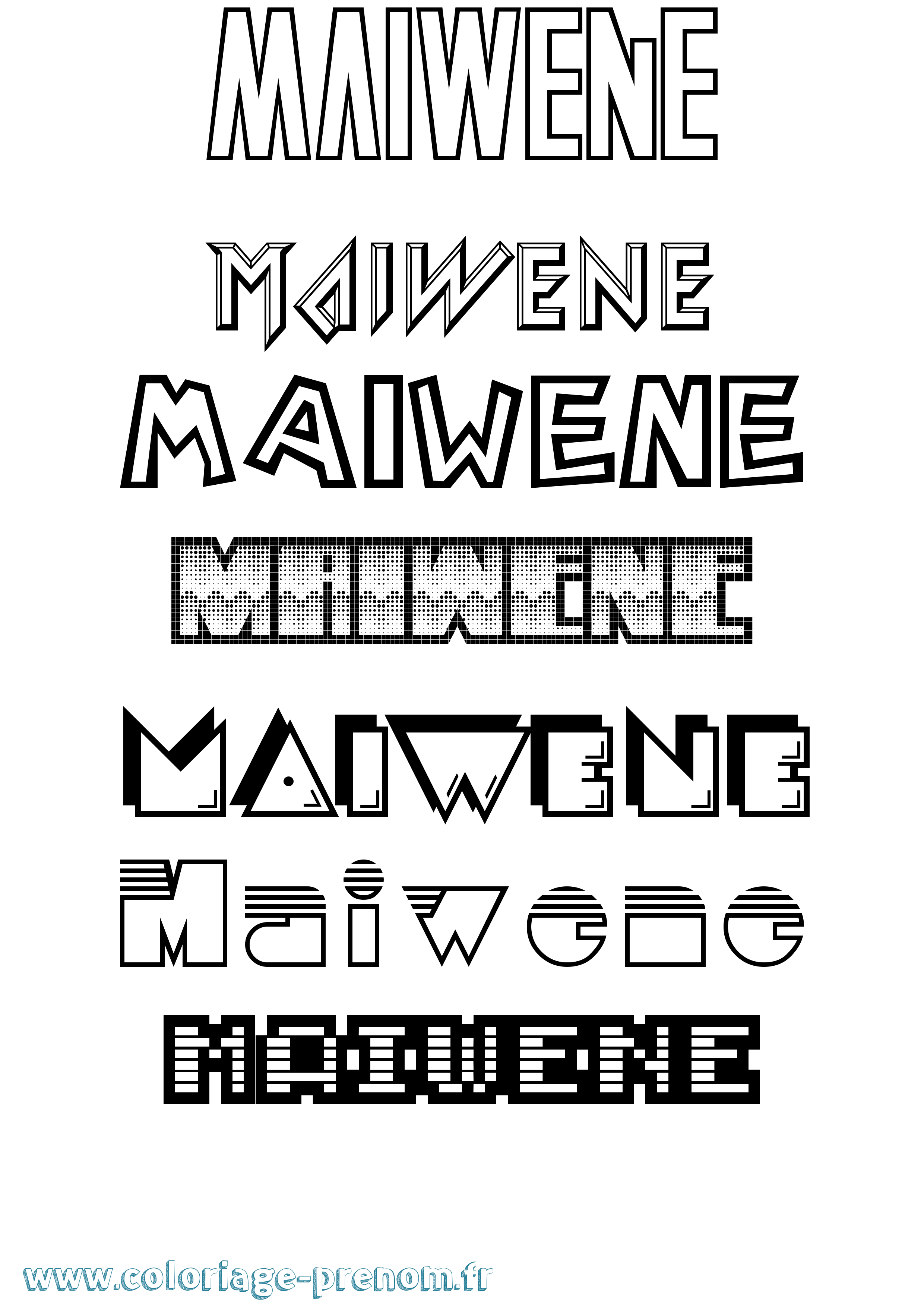Coloriage Maiwene Jeux Vidéos Coloriage prénom Maiwene Jeux Vidéos