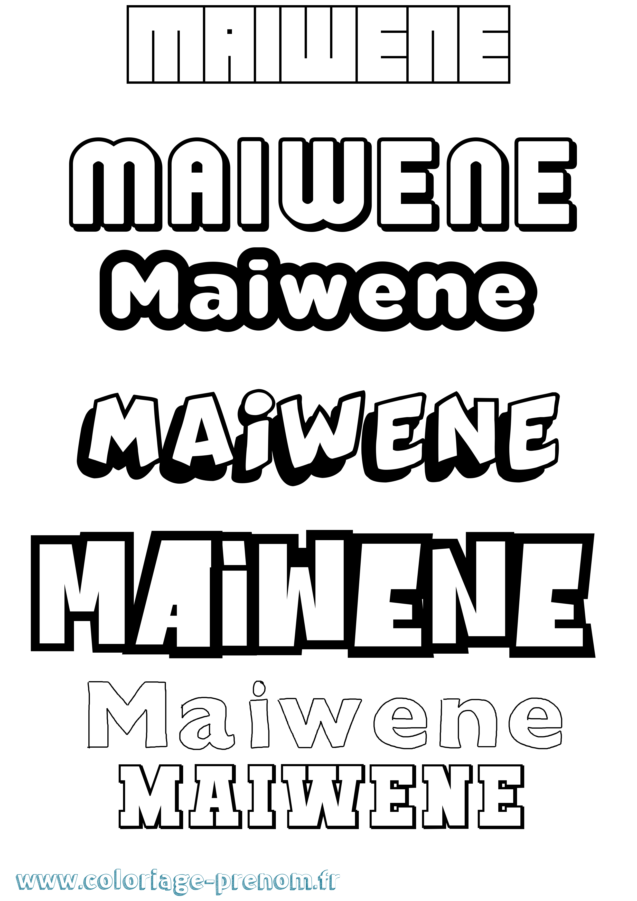 Coloriage Maiwene Simple Coloriage prénom Maiwene Simple
