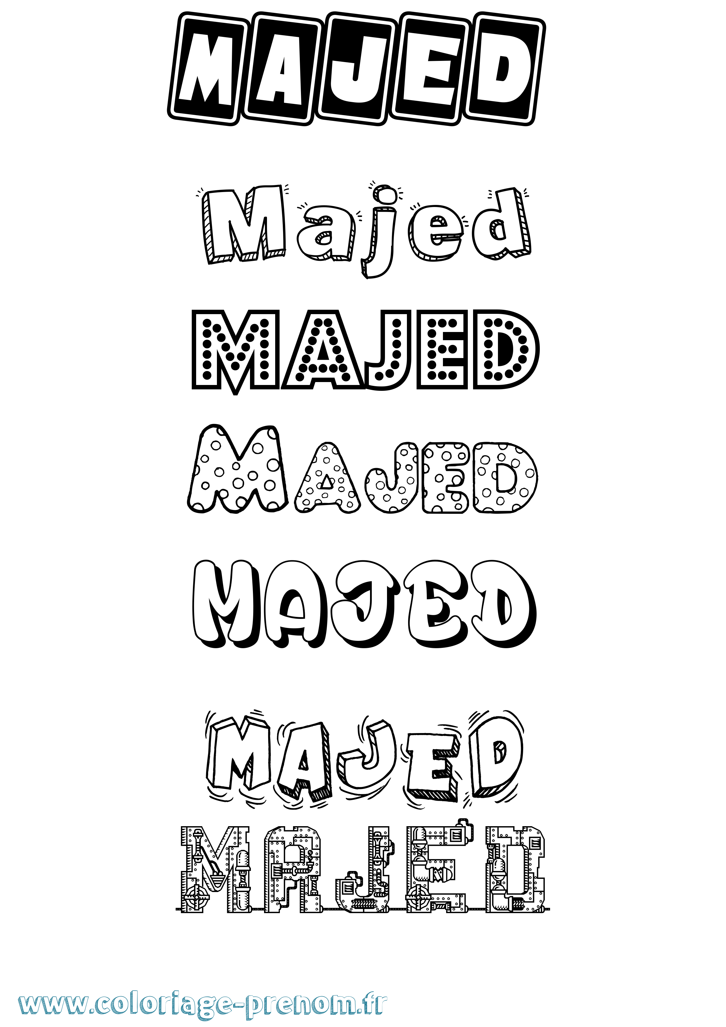Coloriage Majed Fun Coloriage prénom Majed Fun