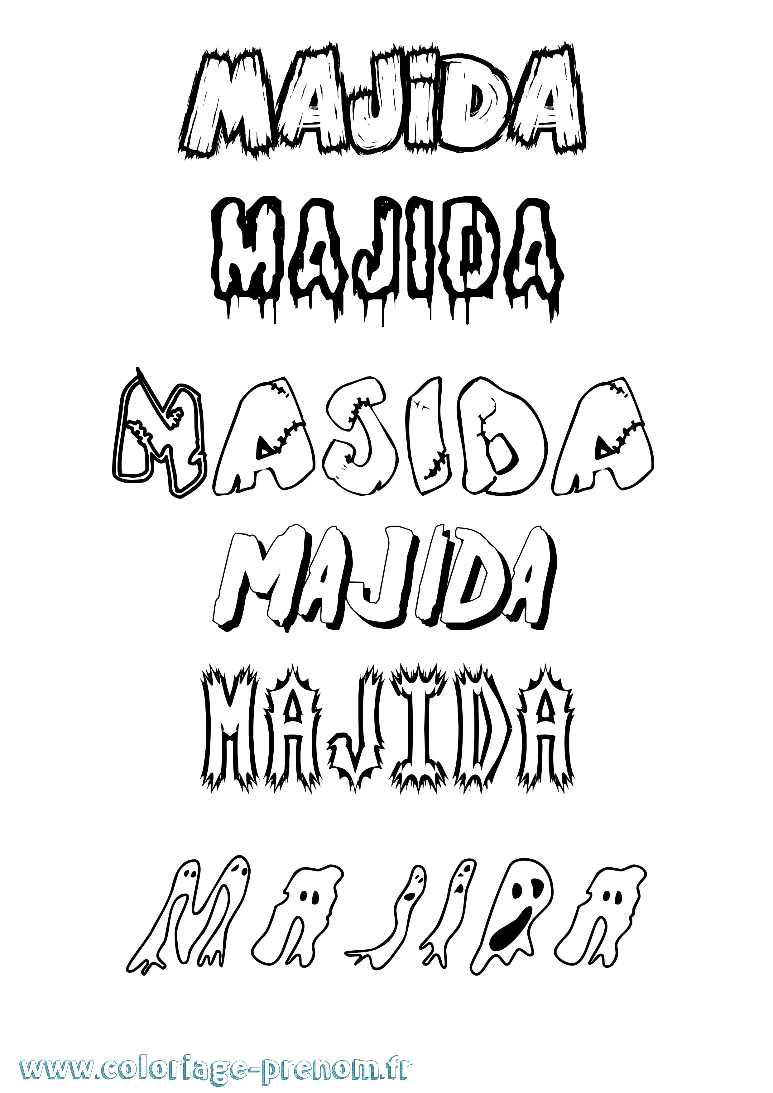 Coloriage Majida Frisson Coloriage prénom Majida Frisson