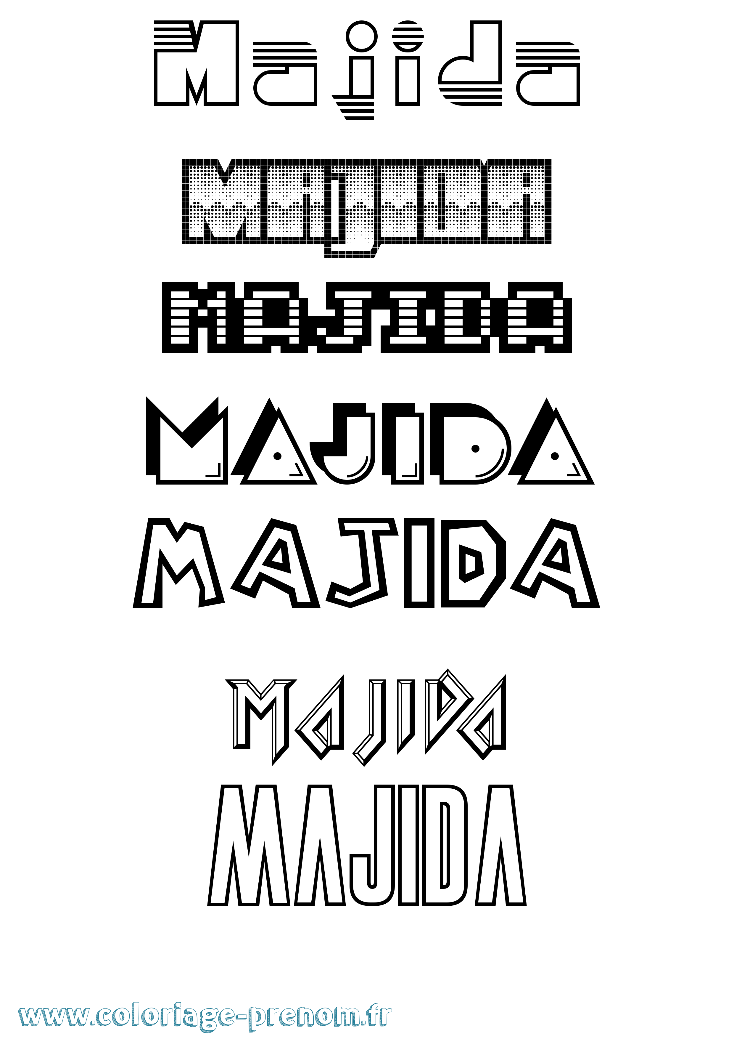 Coloriage Majida Jeux Vidéos Coloriage prénom Majida Jeux Vidéos