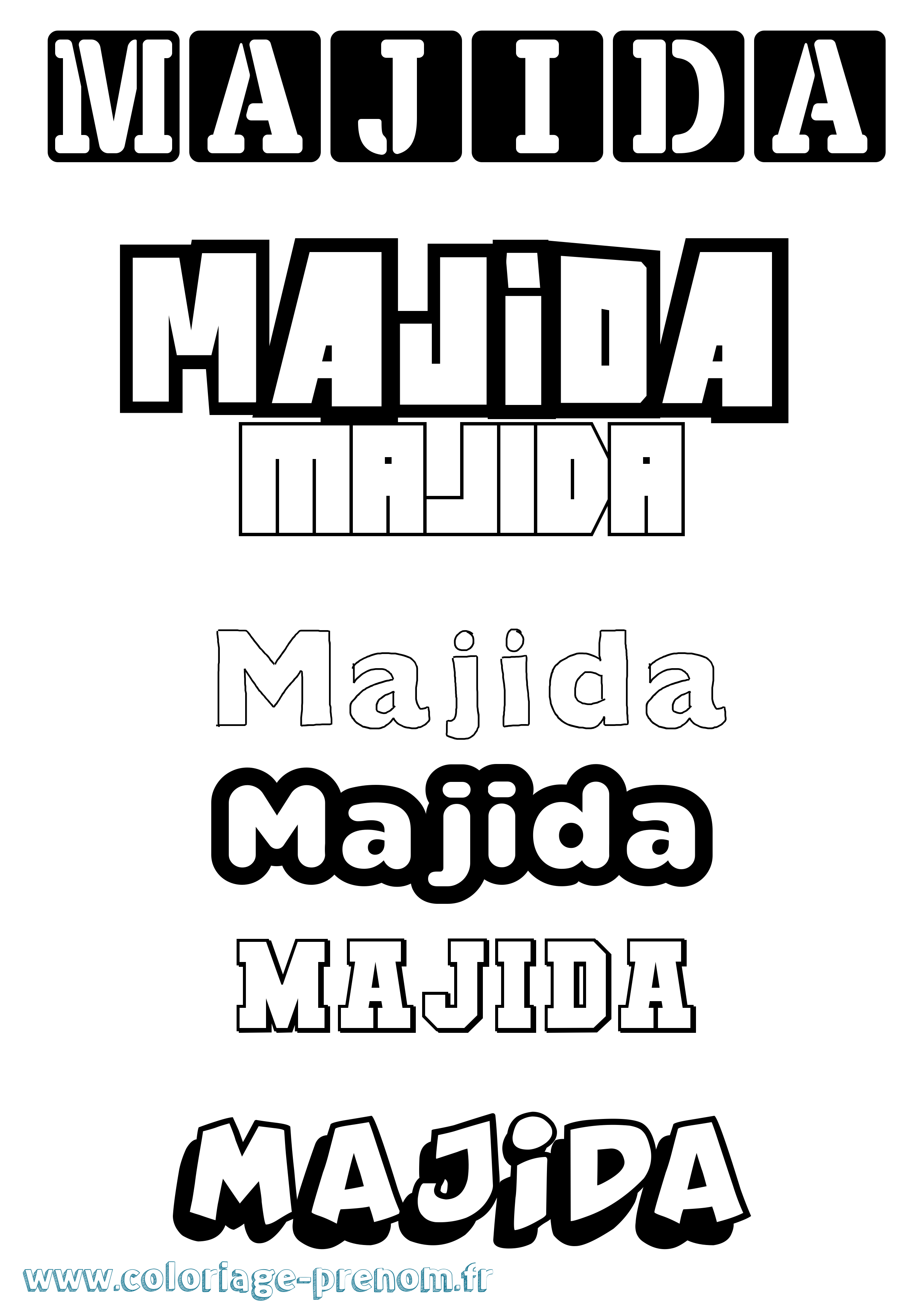 Coloriage Majida Simple Coloriage prénom Majida Simple
