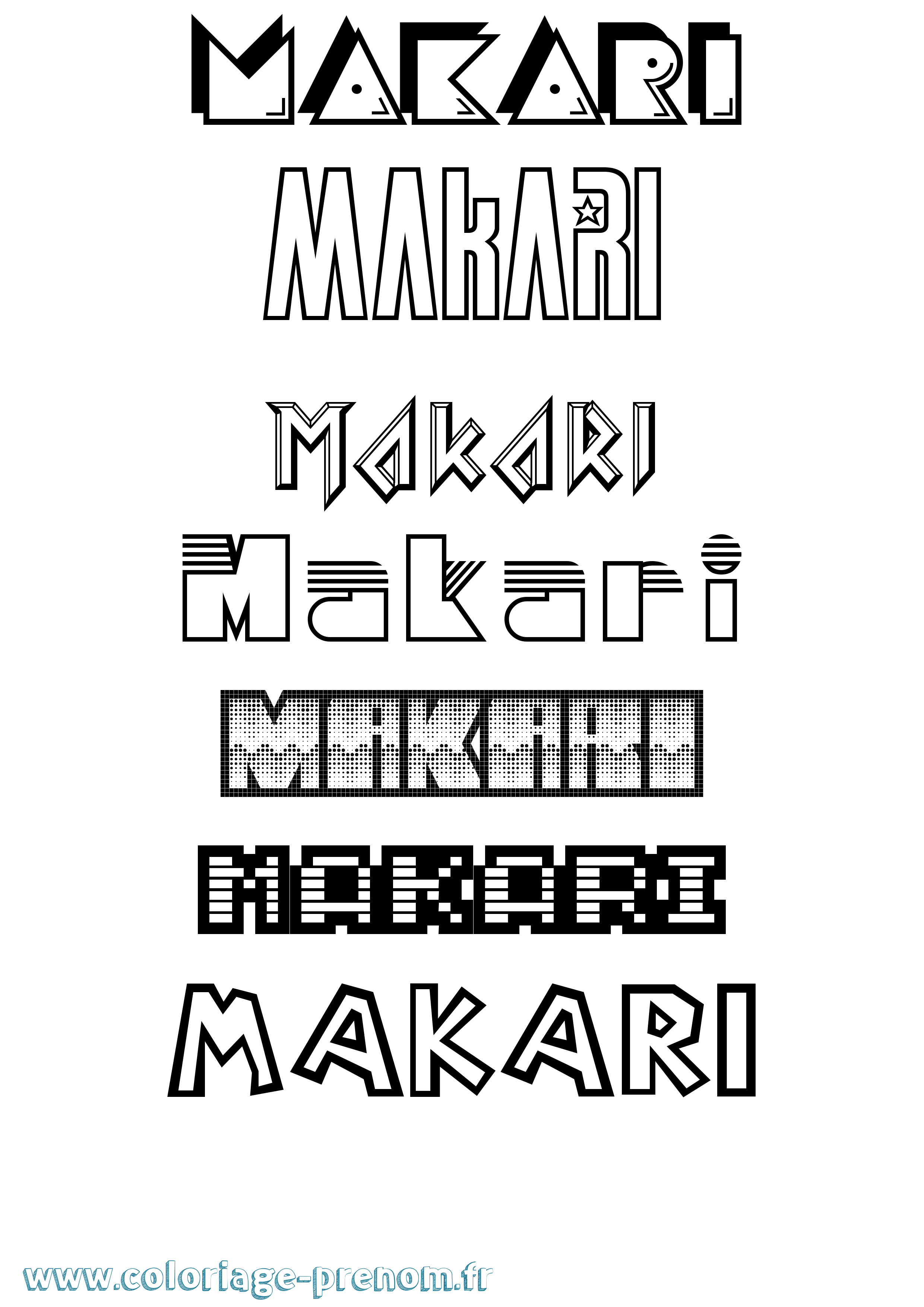 Coloriage Makari Jeux Vidéos Coloriage prénom Makari Jeux Vidéos
