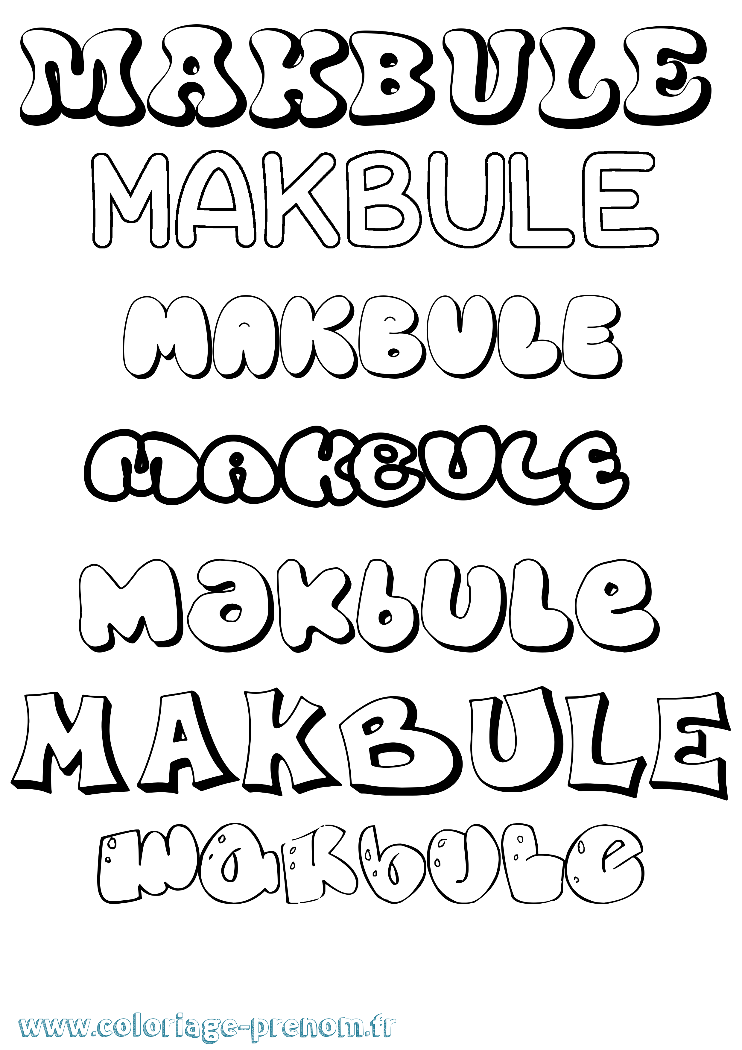 Coloriage Makbule Bubble Coloriage prénom Makbule Bubble