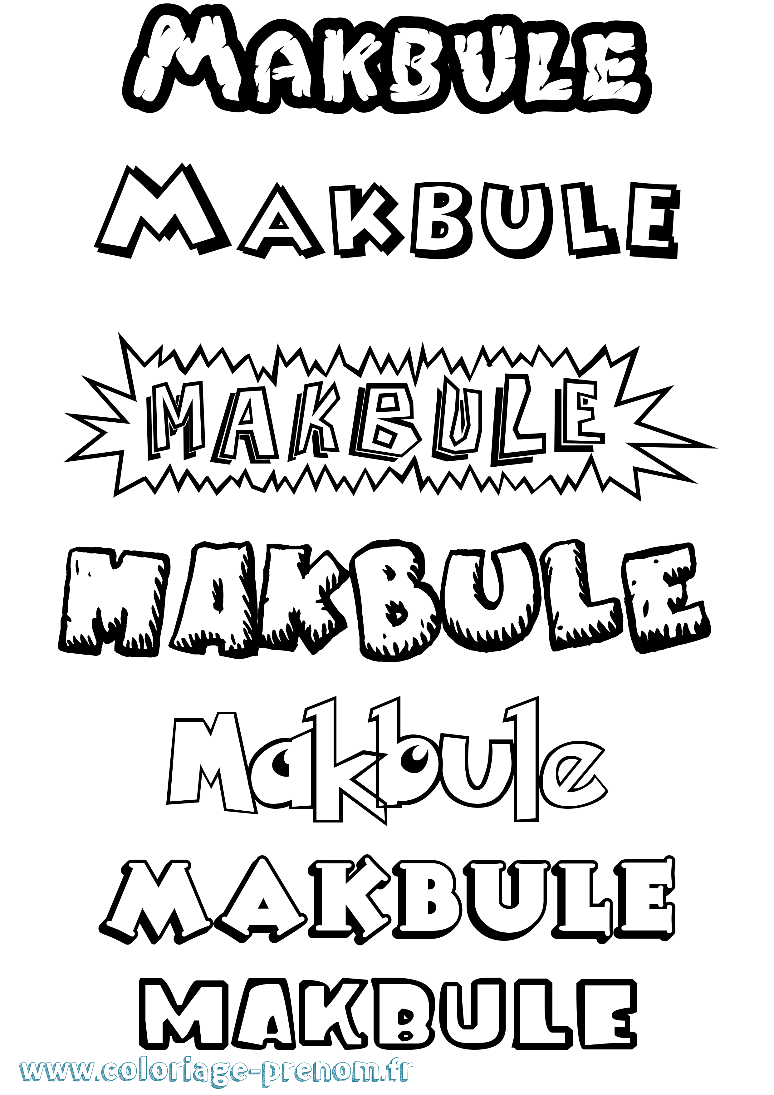 Coloriage Makbule Dessin Animé Coloriage prénom Makbule Dessin Animé