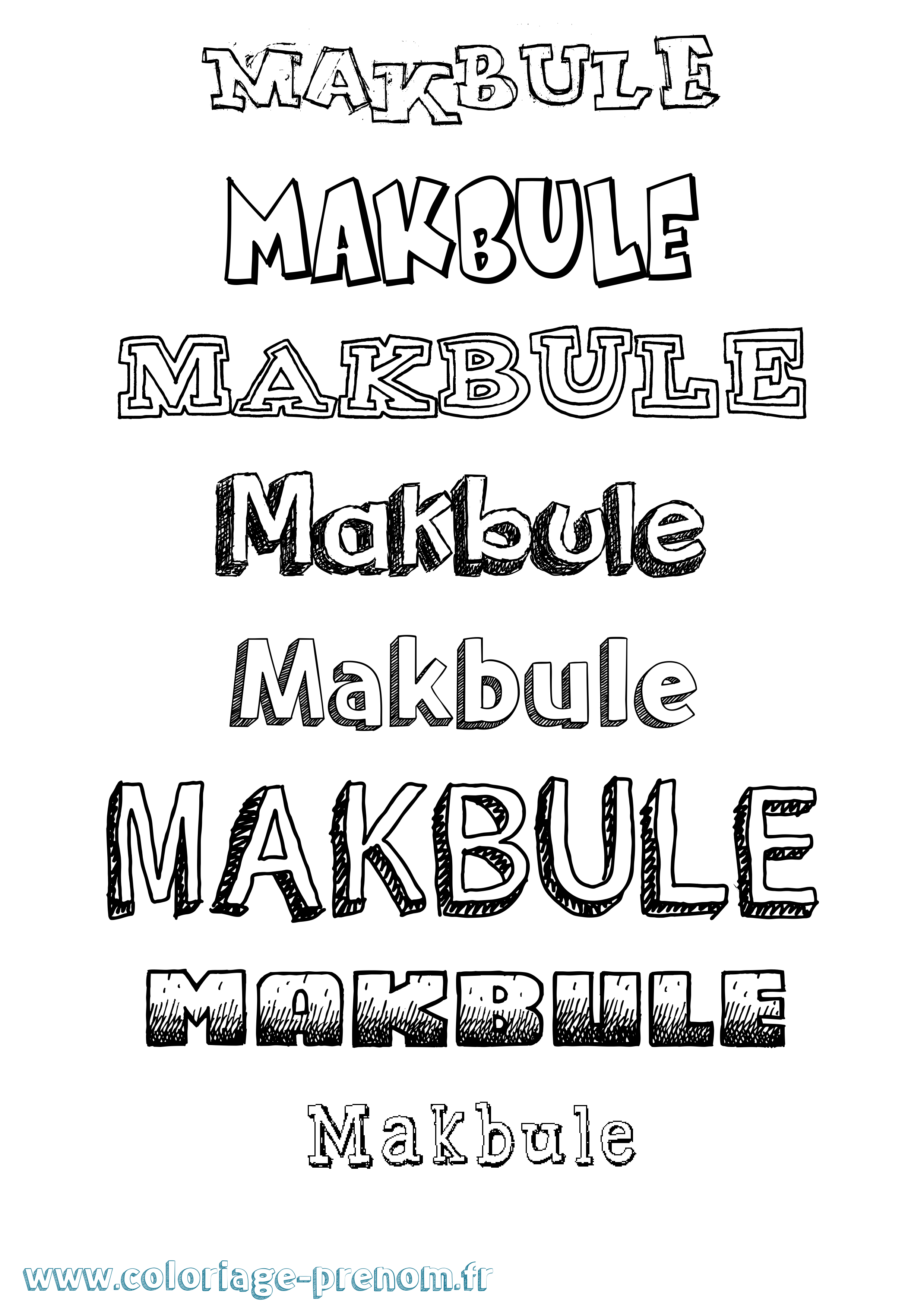Coloriage Makbule Dessiné Coloriage prénom Makbule Dessiné