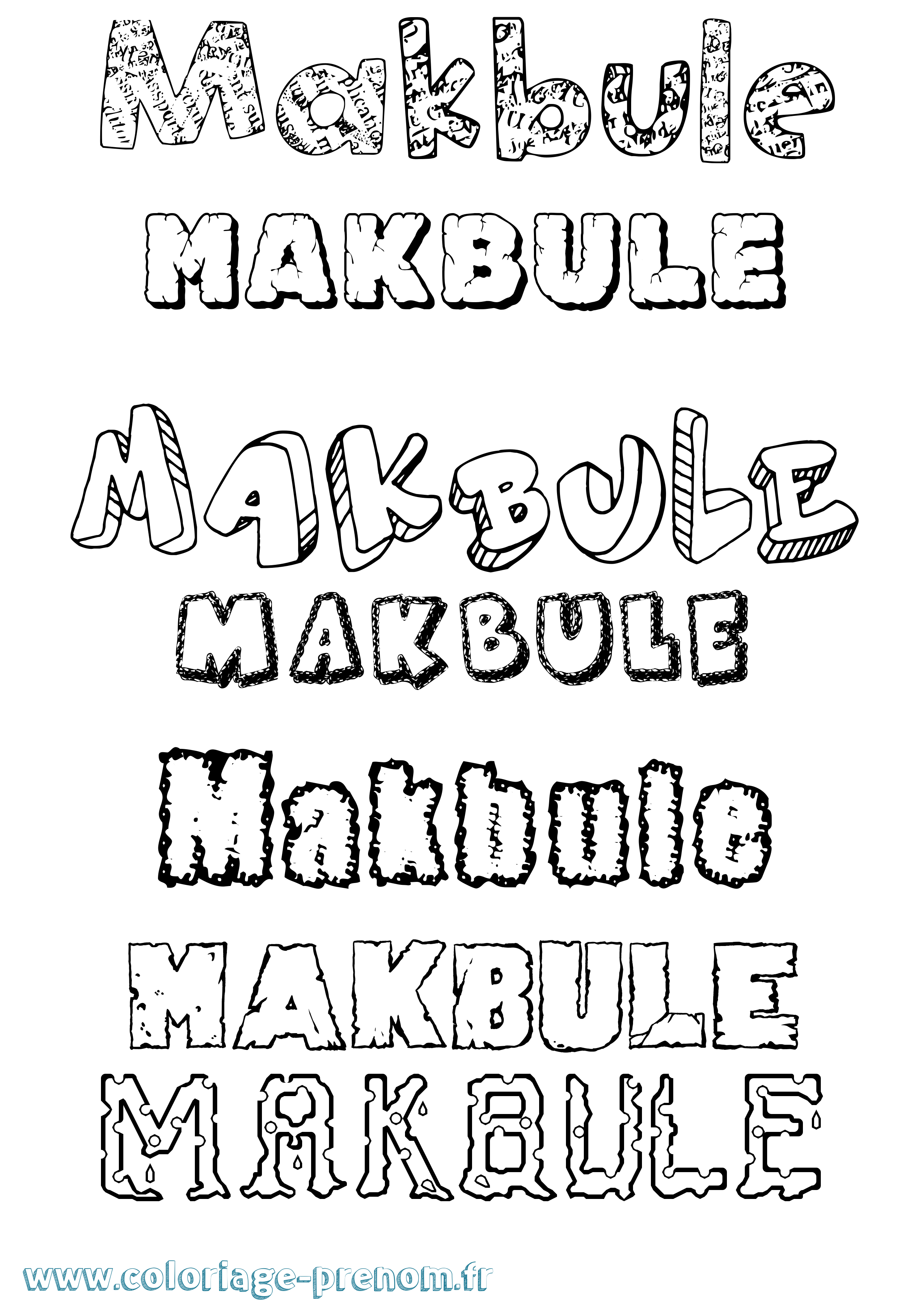 Coloriage Makbule Destructuré Coloriage prénom Makbule Destructuré