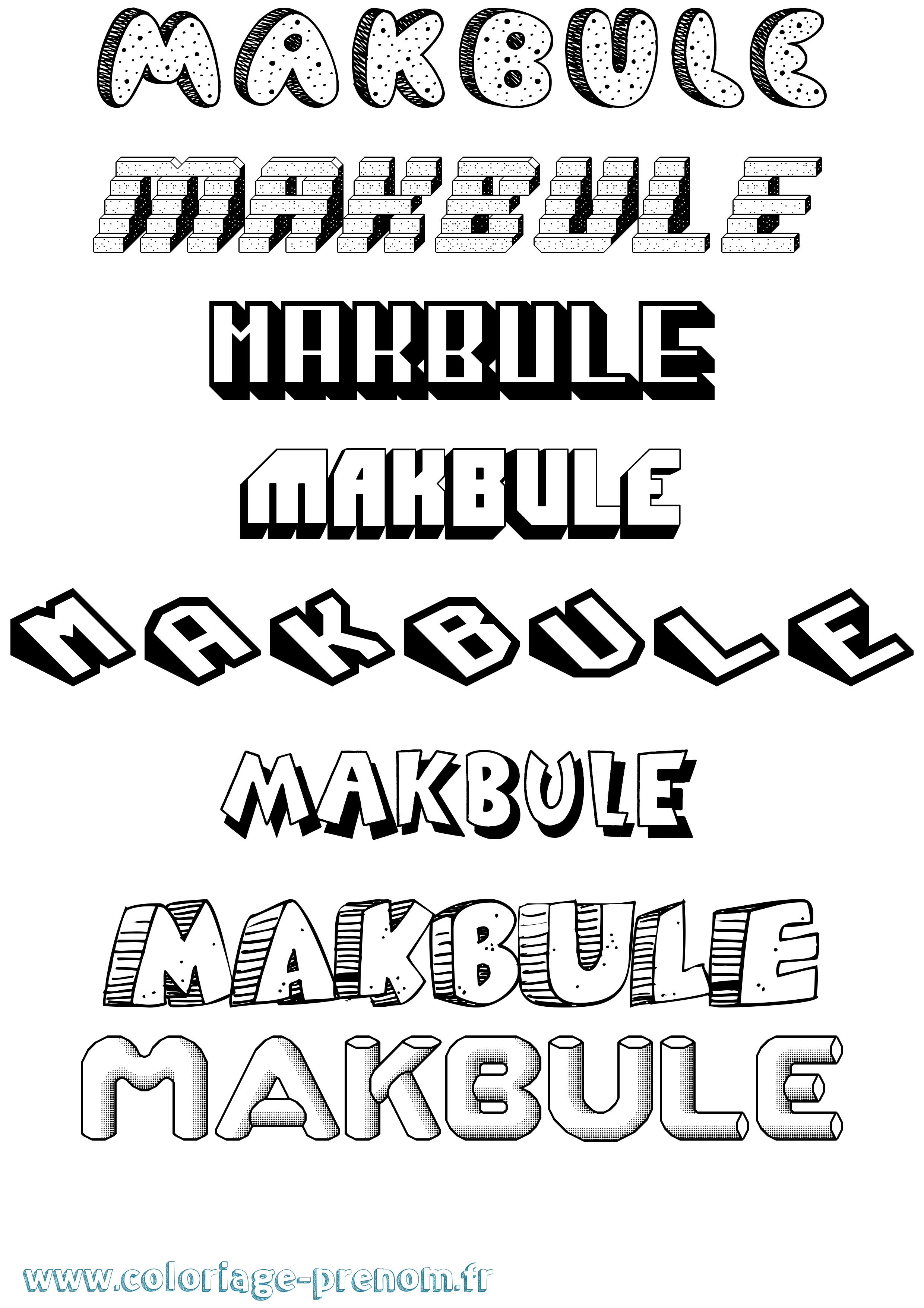Coloriage Makbule Effet 3D Coloriage prénom Makbule Effet 3D
