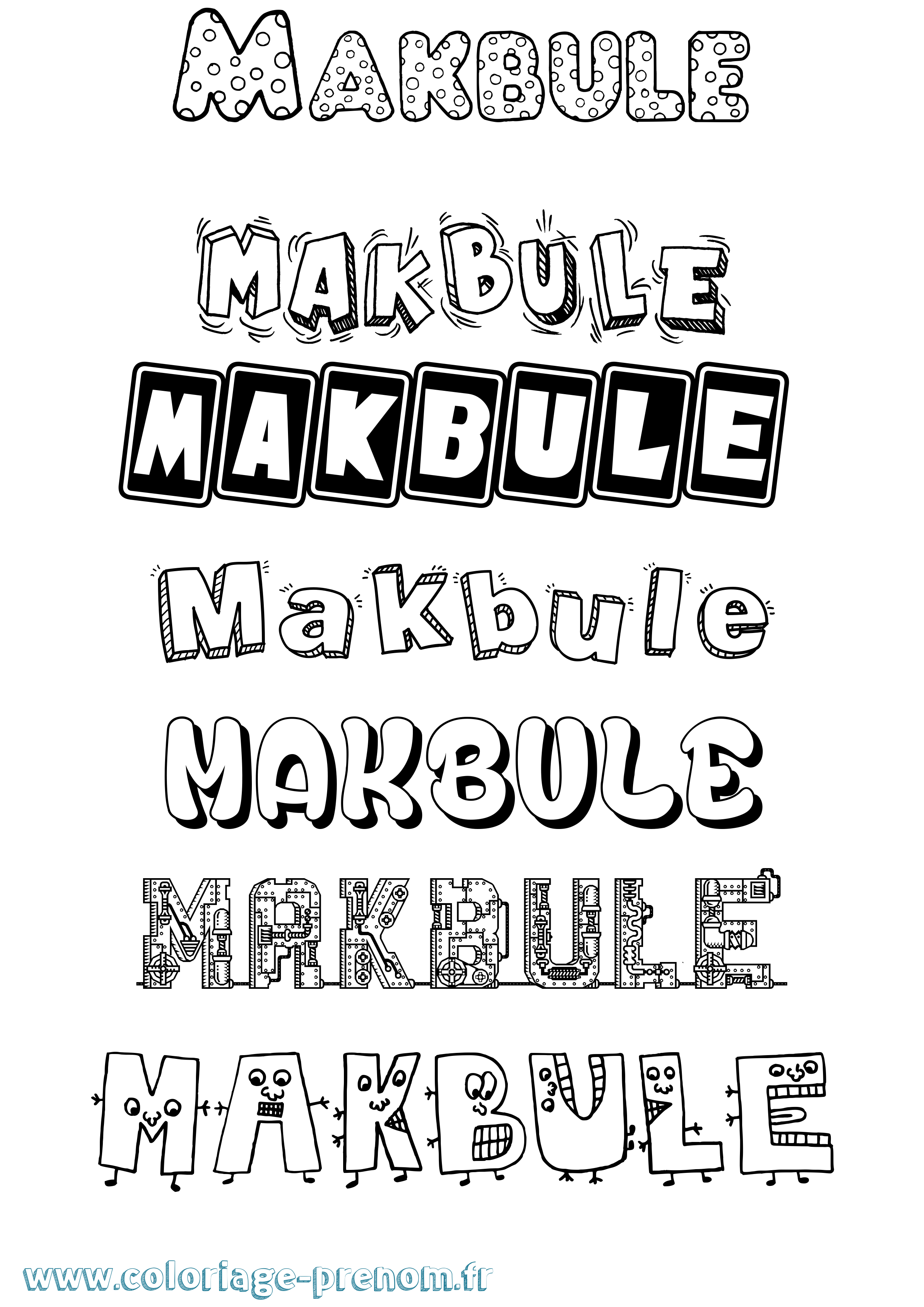 Coloriage Makbule Fun Coloriage prénom Makbule Fun