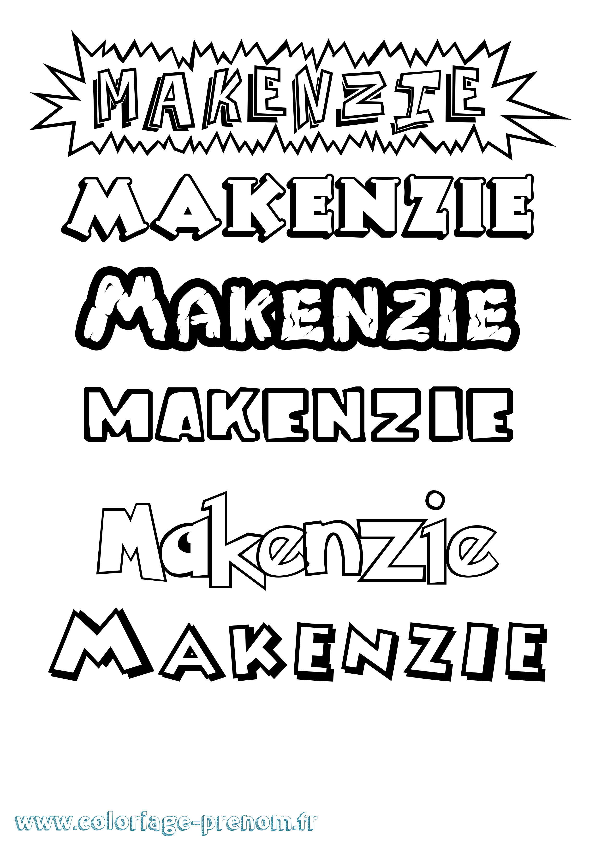 Coloriage Makenzie Dessin Animé Coloriage prénom Makenzie Dessin Animé