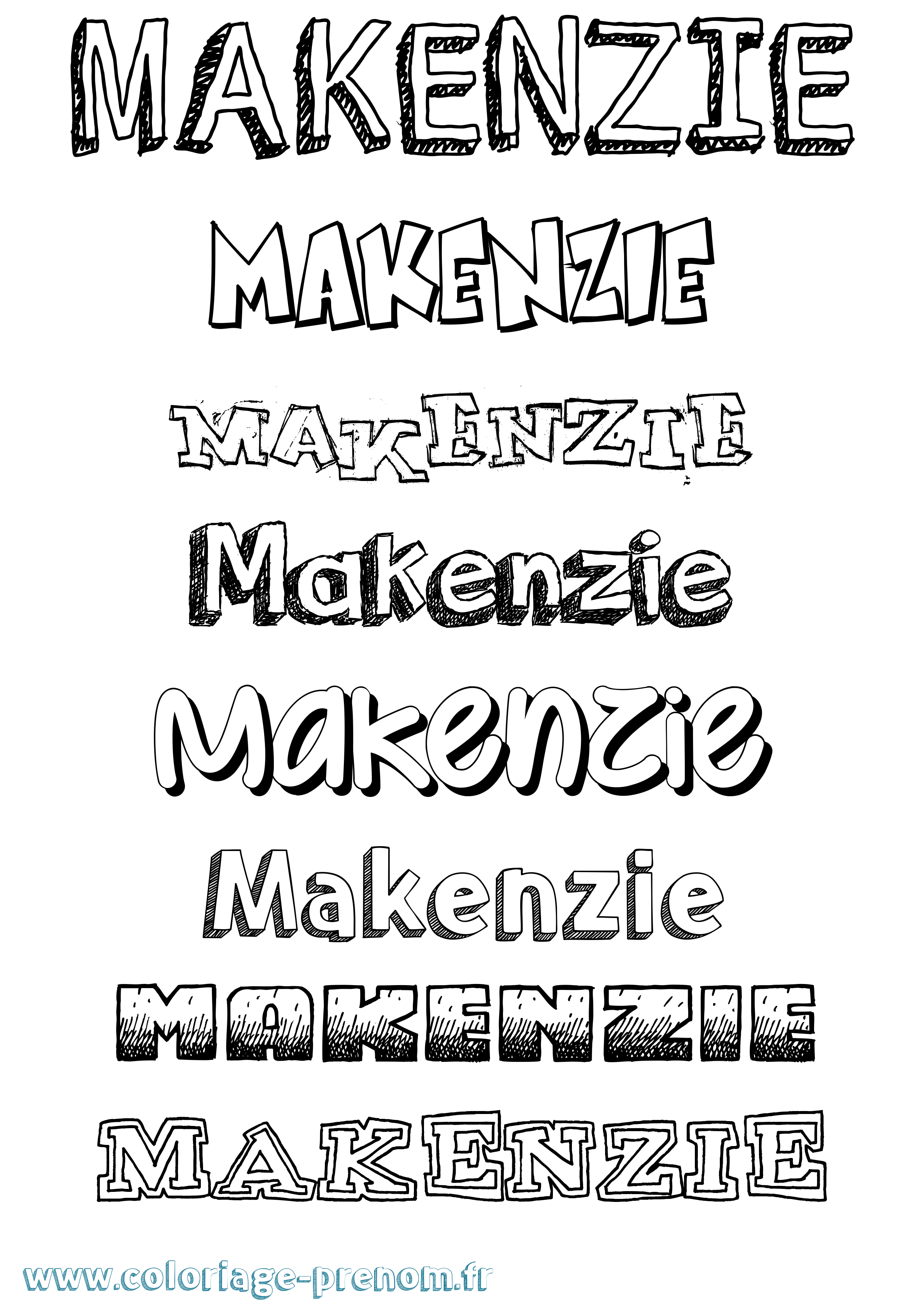 Coloriage Makenzie Dessiné Coloriage prénom Makenzie Dessiné