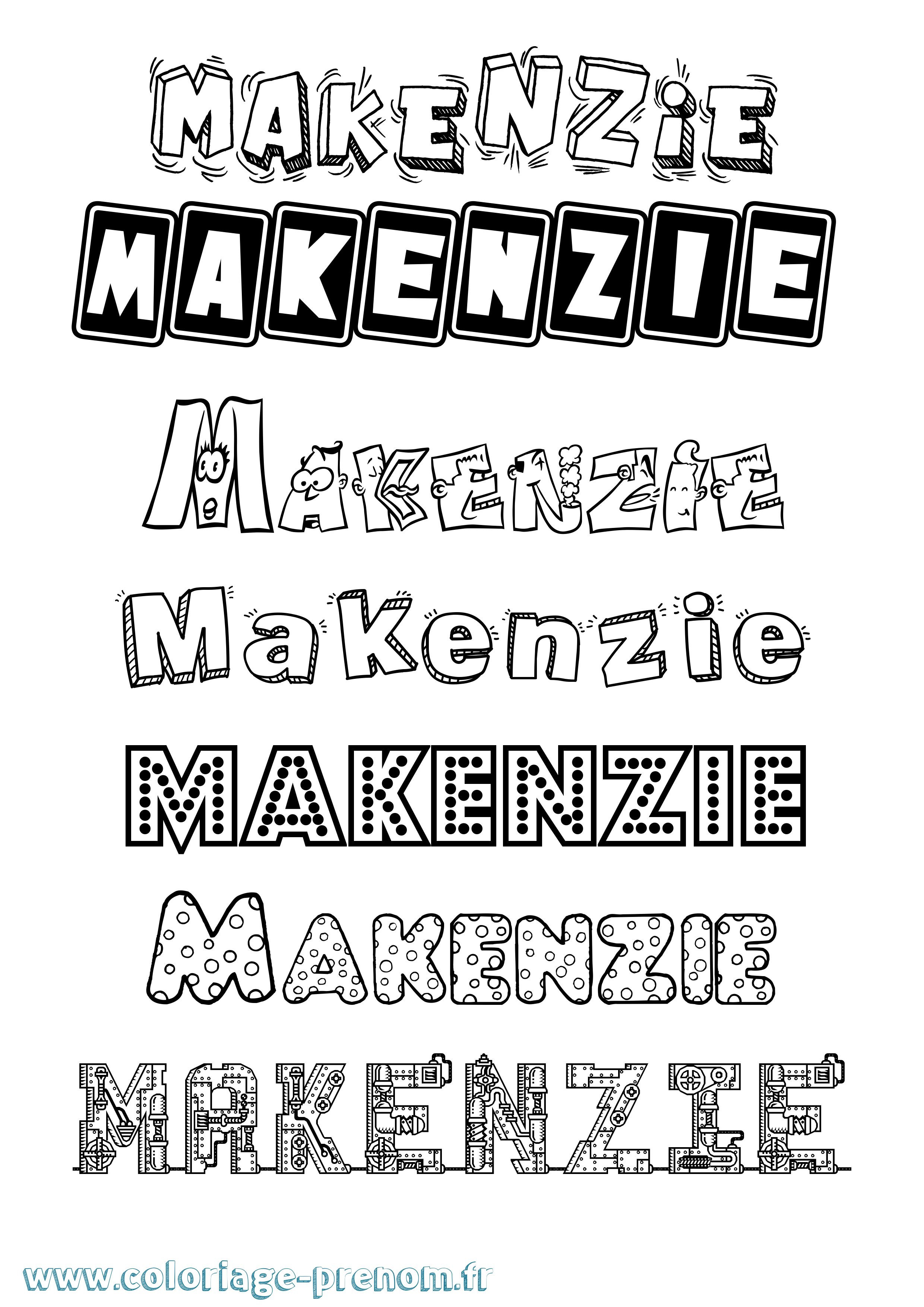 Coloriage Makenzie Fun Coloriage prénom Makenzie Fun
