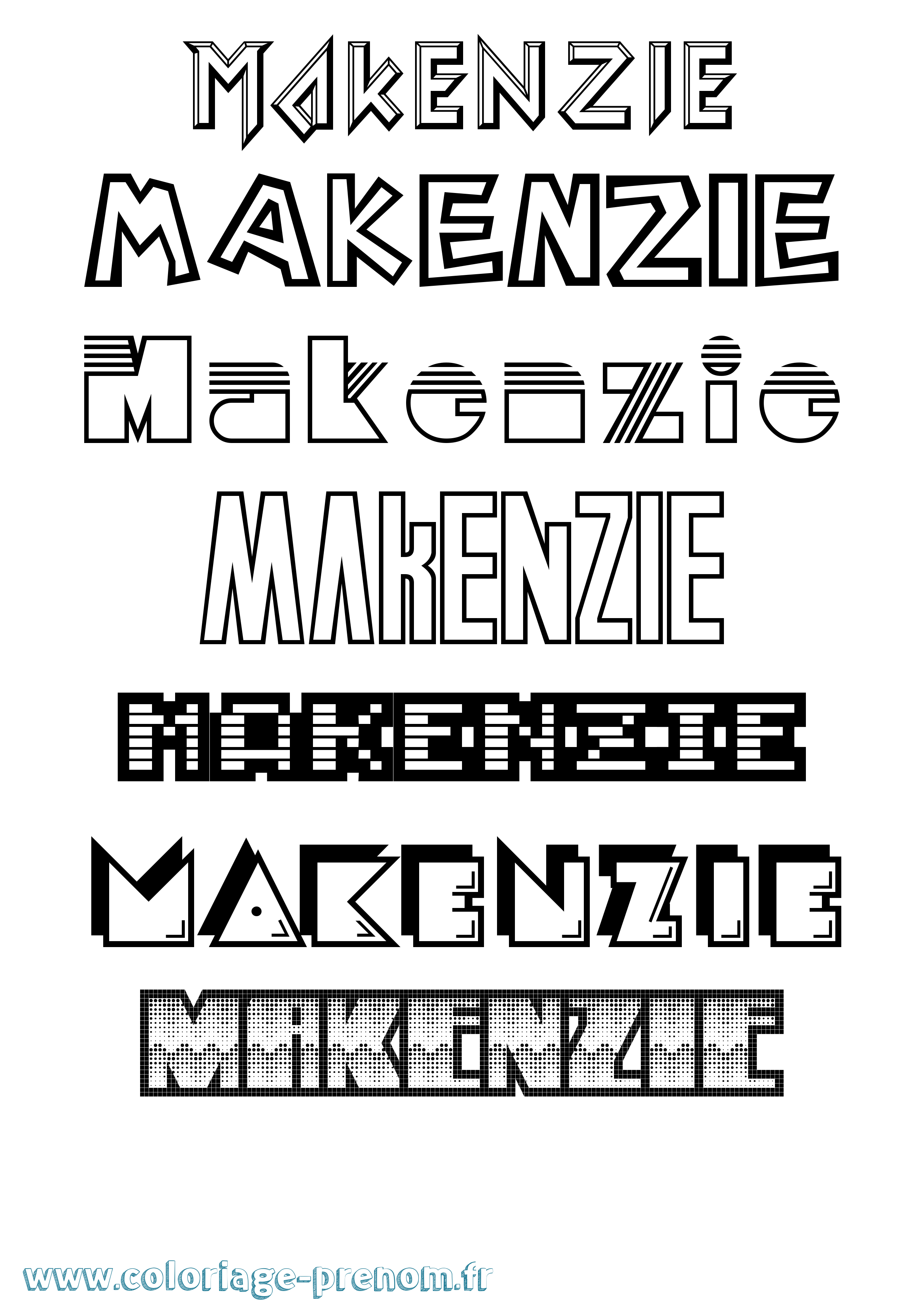 Coloriage Makenzie Jeux Vidéos Coloriage prénom Makenzie Jeux Vidéos