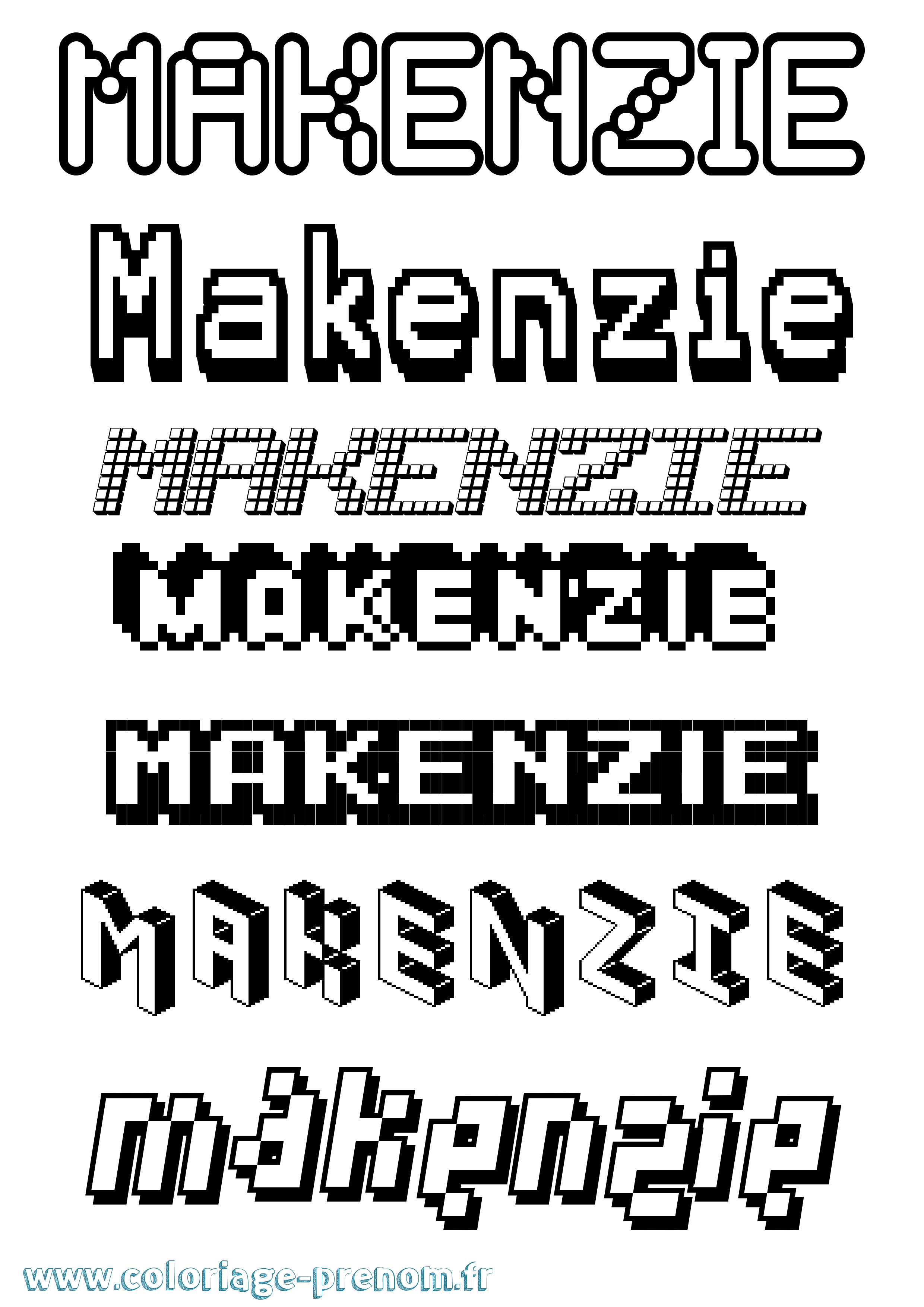 Coloriage Makenzie Pixel Coloriage prénom Makenzie Pixel