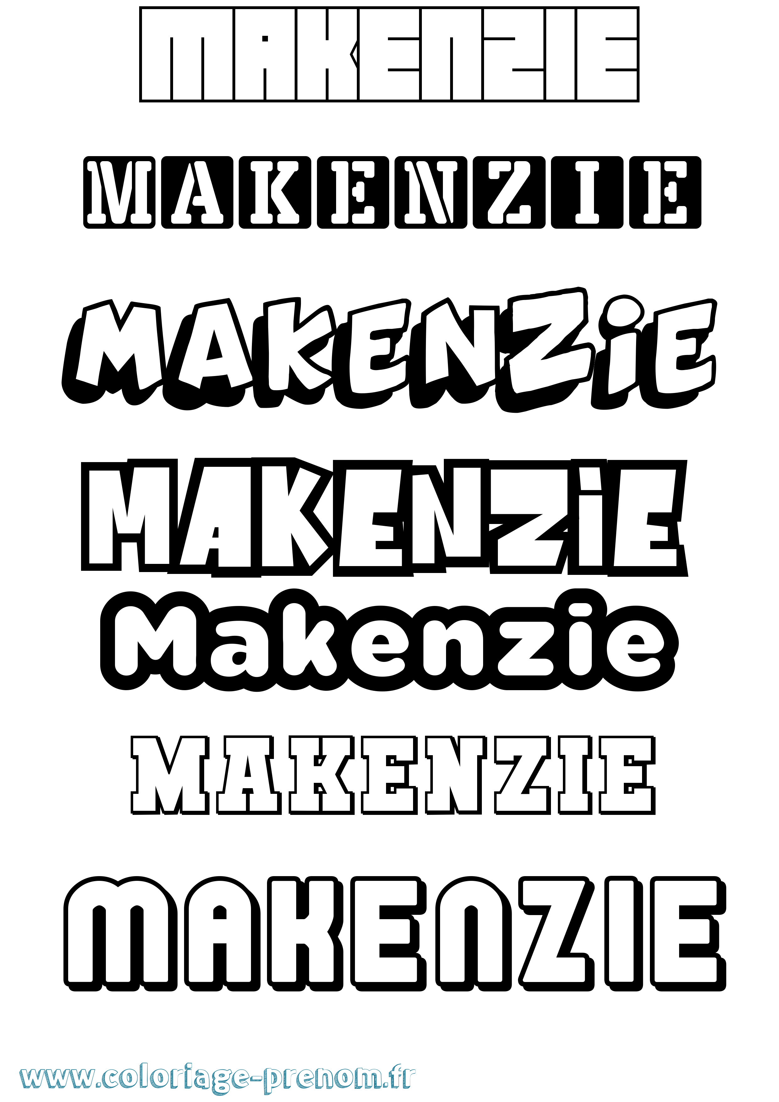 Coloriage Makenzie Simple Coloriage prénom Makenzie Simple