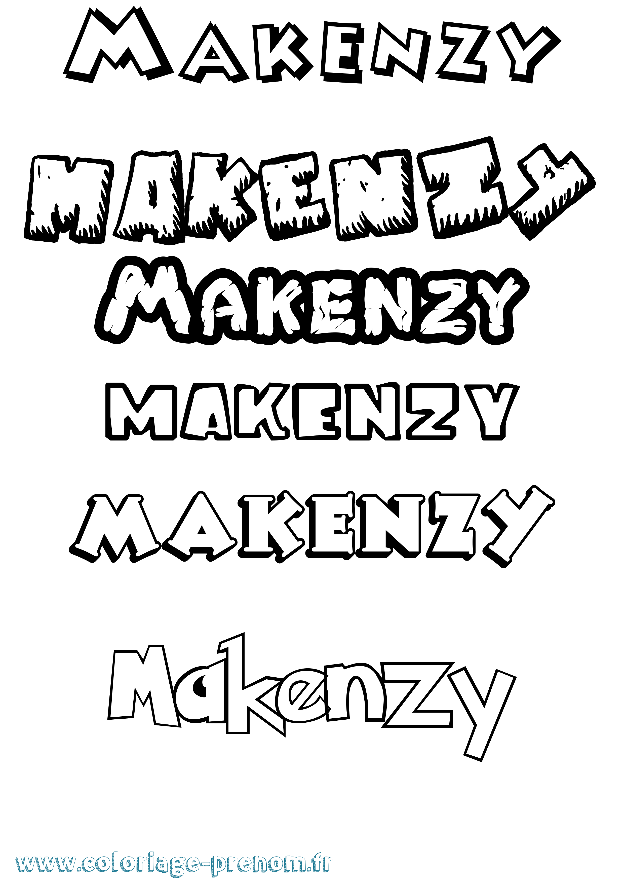 Coloriage Makenzy Dessin Animé Coloriage prénom Makenzy Dessin Animé