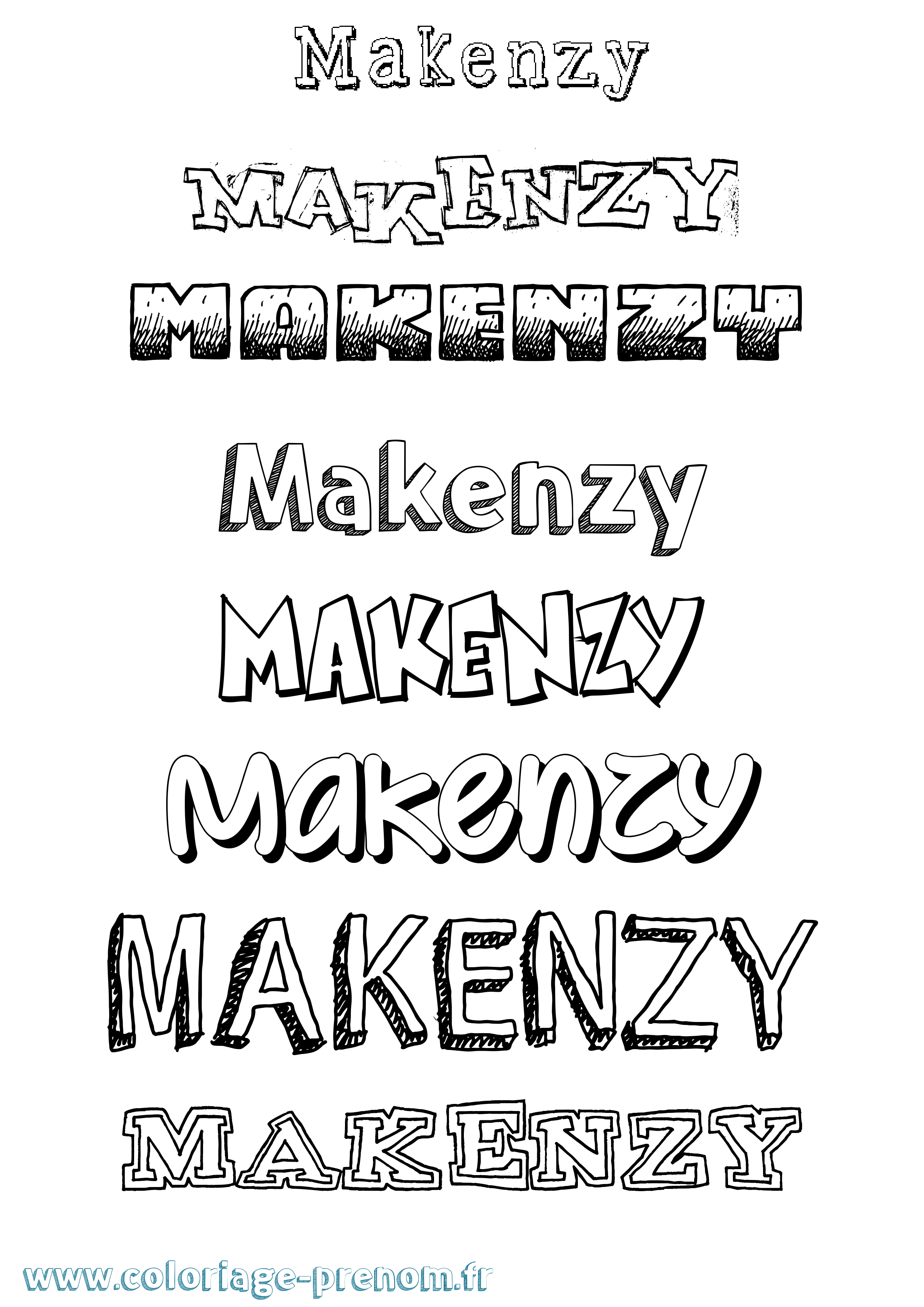 Coloriage Makenzy Dessiné Coloriage prénom Makenzy Dessiné