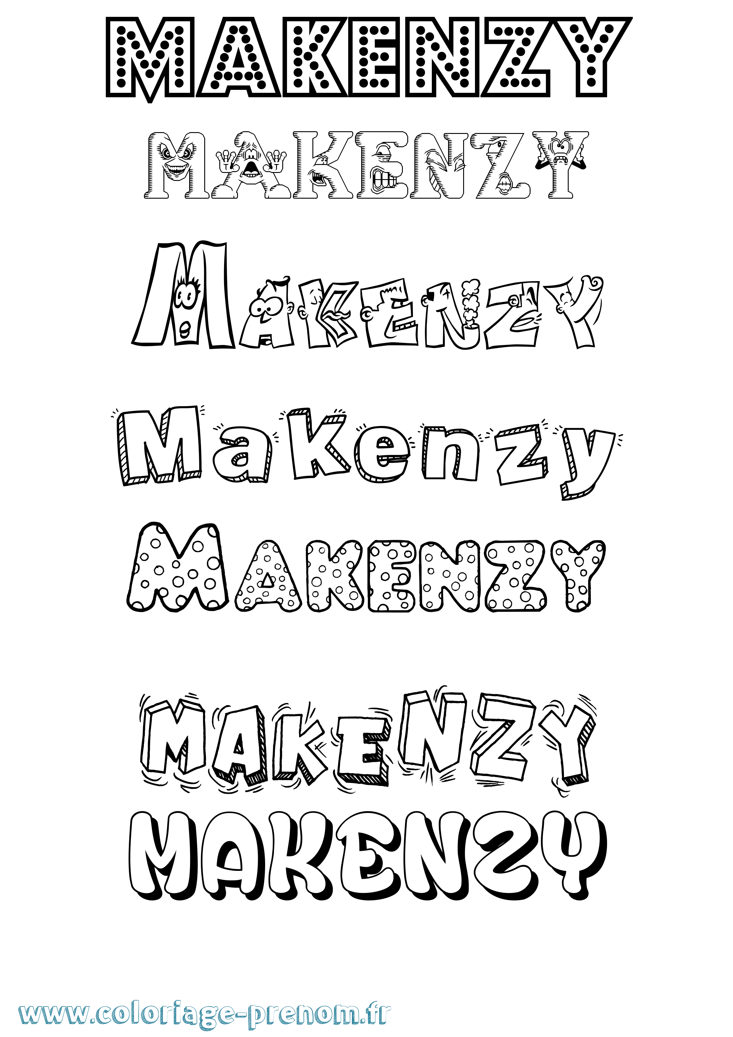 Coloriage Makenzy Fun Coloriage prénom Makenzy Fun