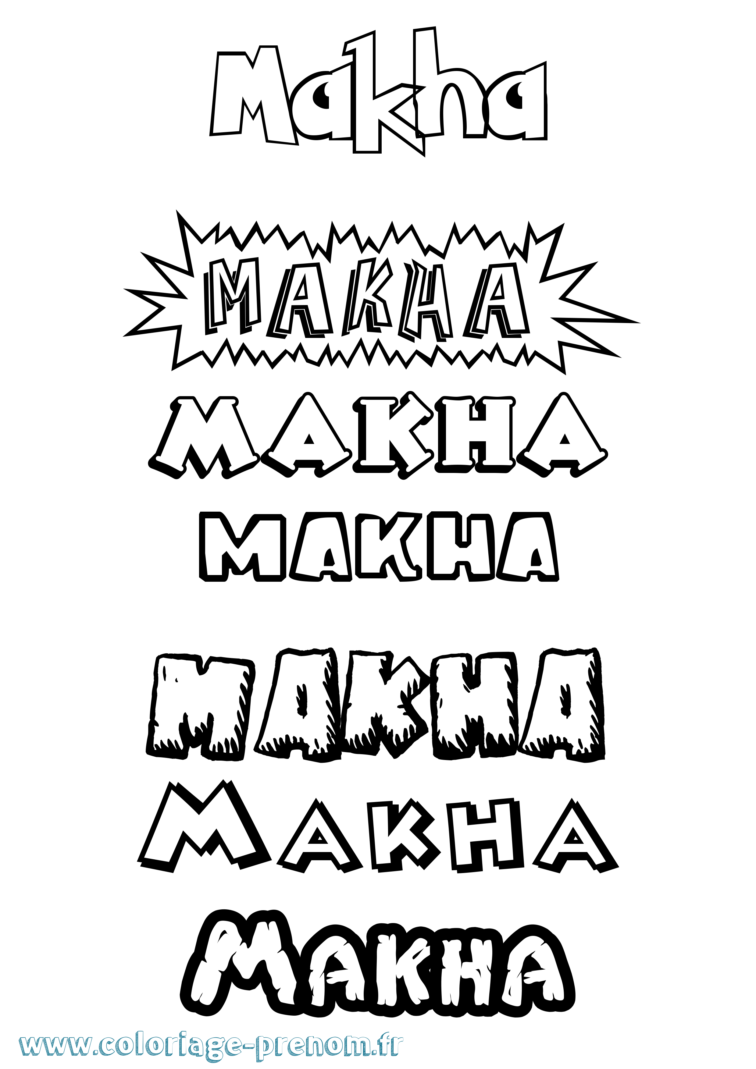 Coloriage Makha Dessin Animé Coloriage prénom Makha Dessin Animé