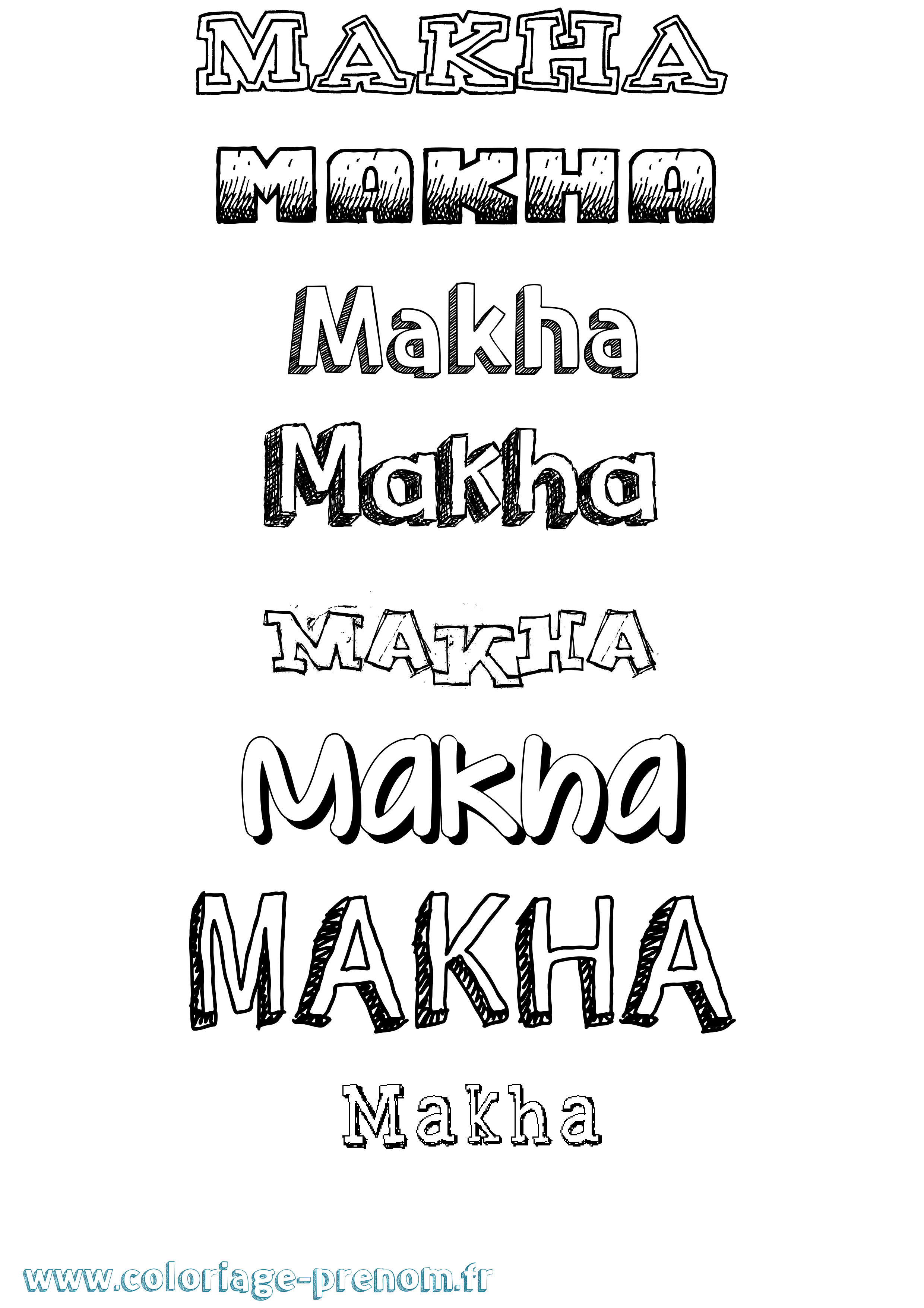 Coloriage Makha Dessiné Coloriage prénom Makha Dessiné