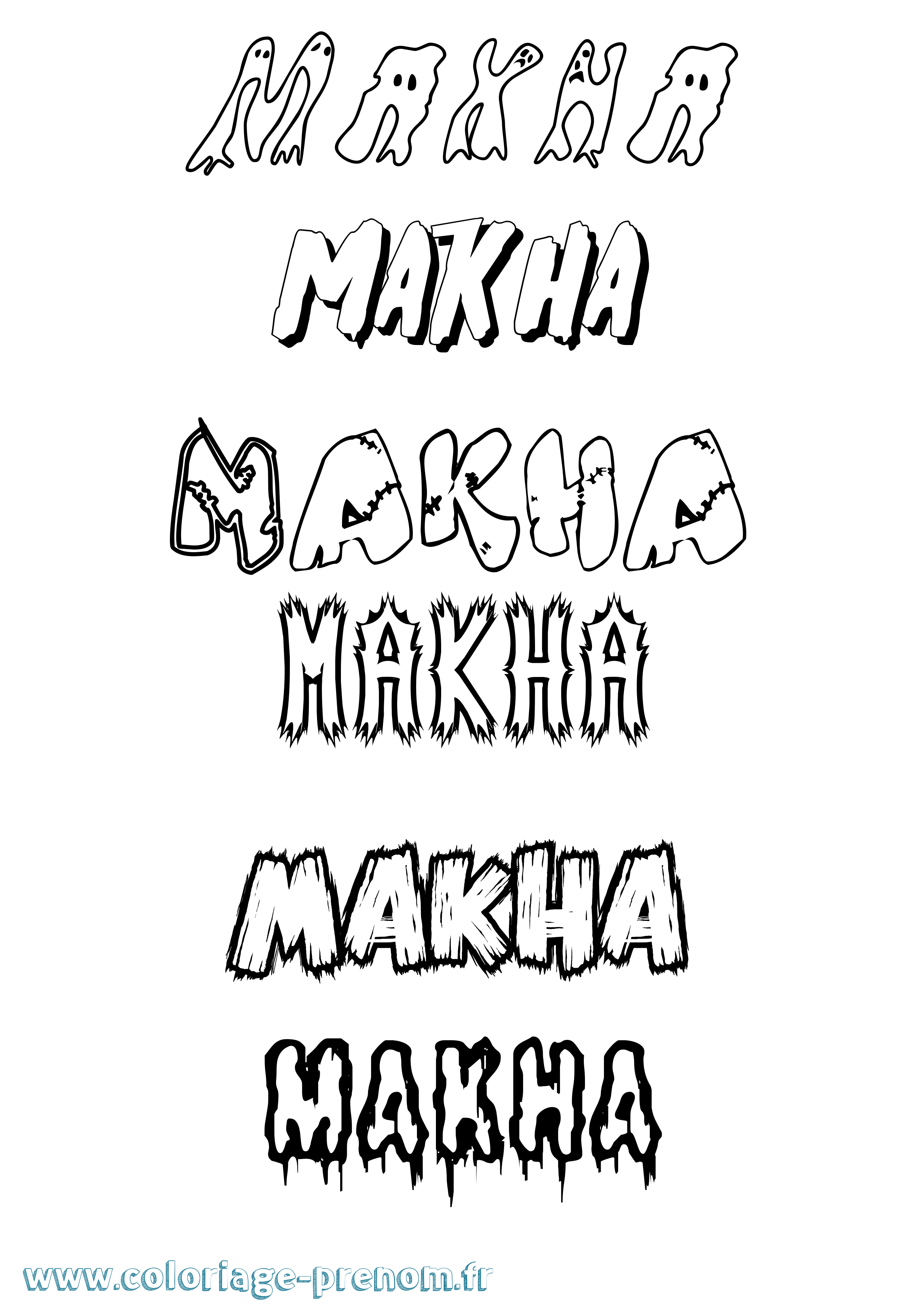 Coloriage Makha Frisson Coloriage prénom Makha Frisson