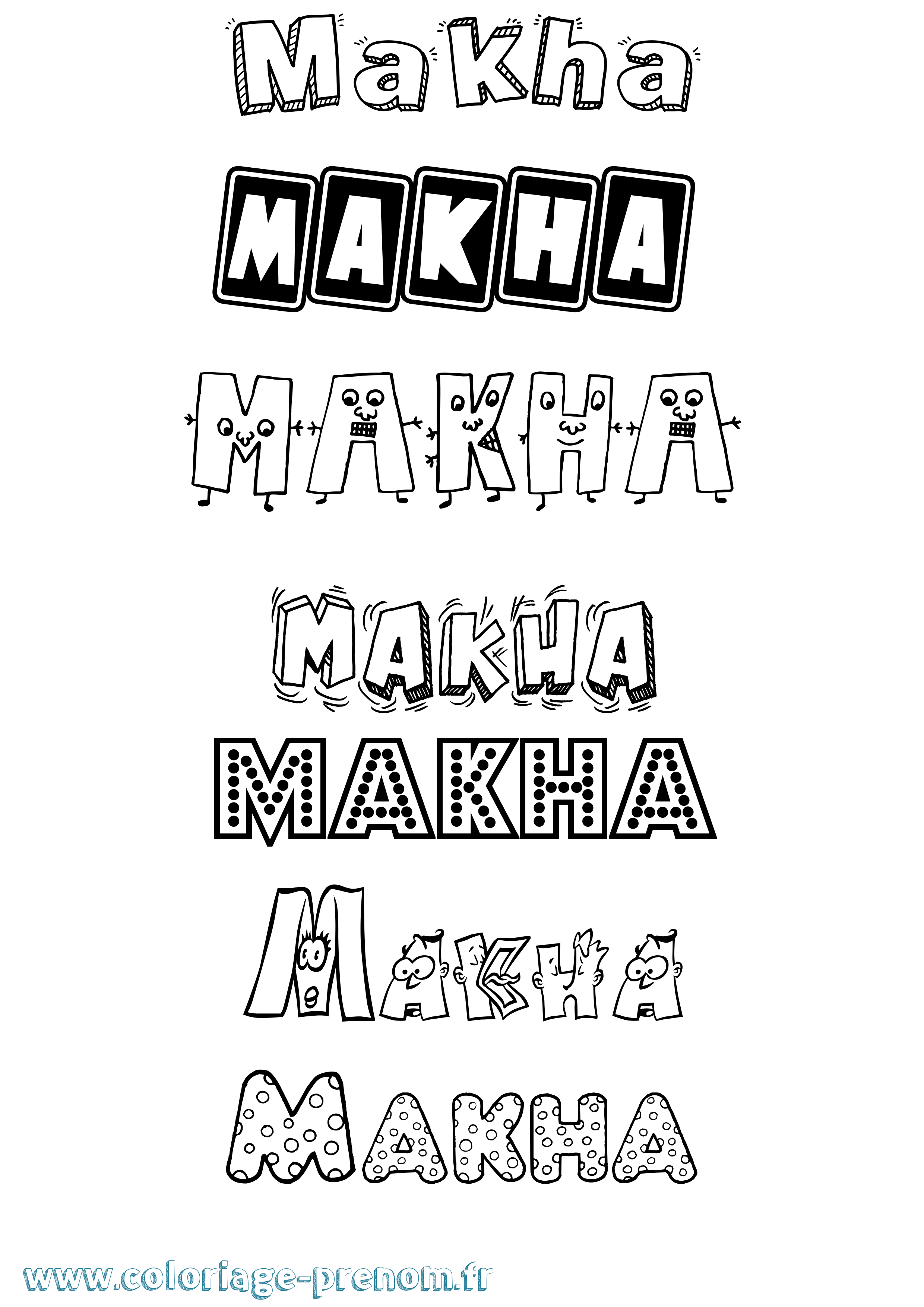 Coloriage Makha Fun Coloriage prénom Makha Fun