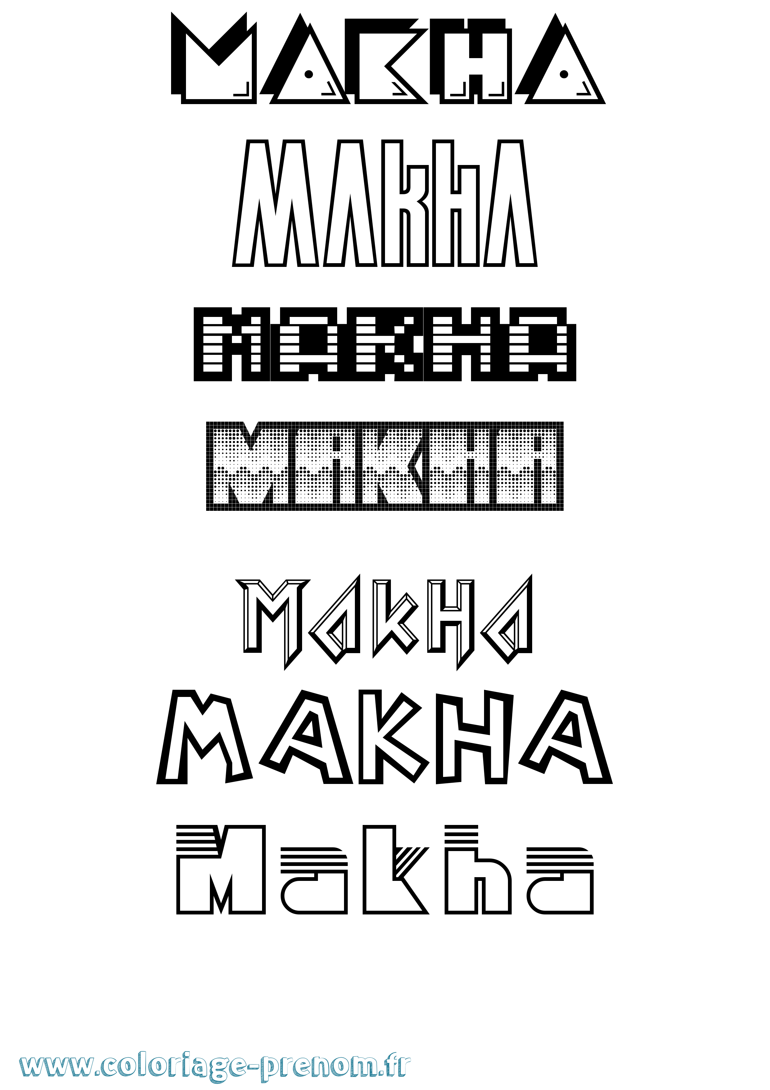 Coloriage Makha Jeux Vidéos Coloriage prénom Makha Jeux Vidéos