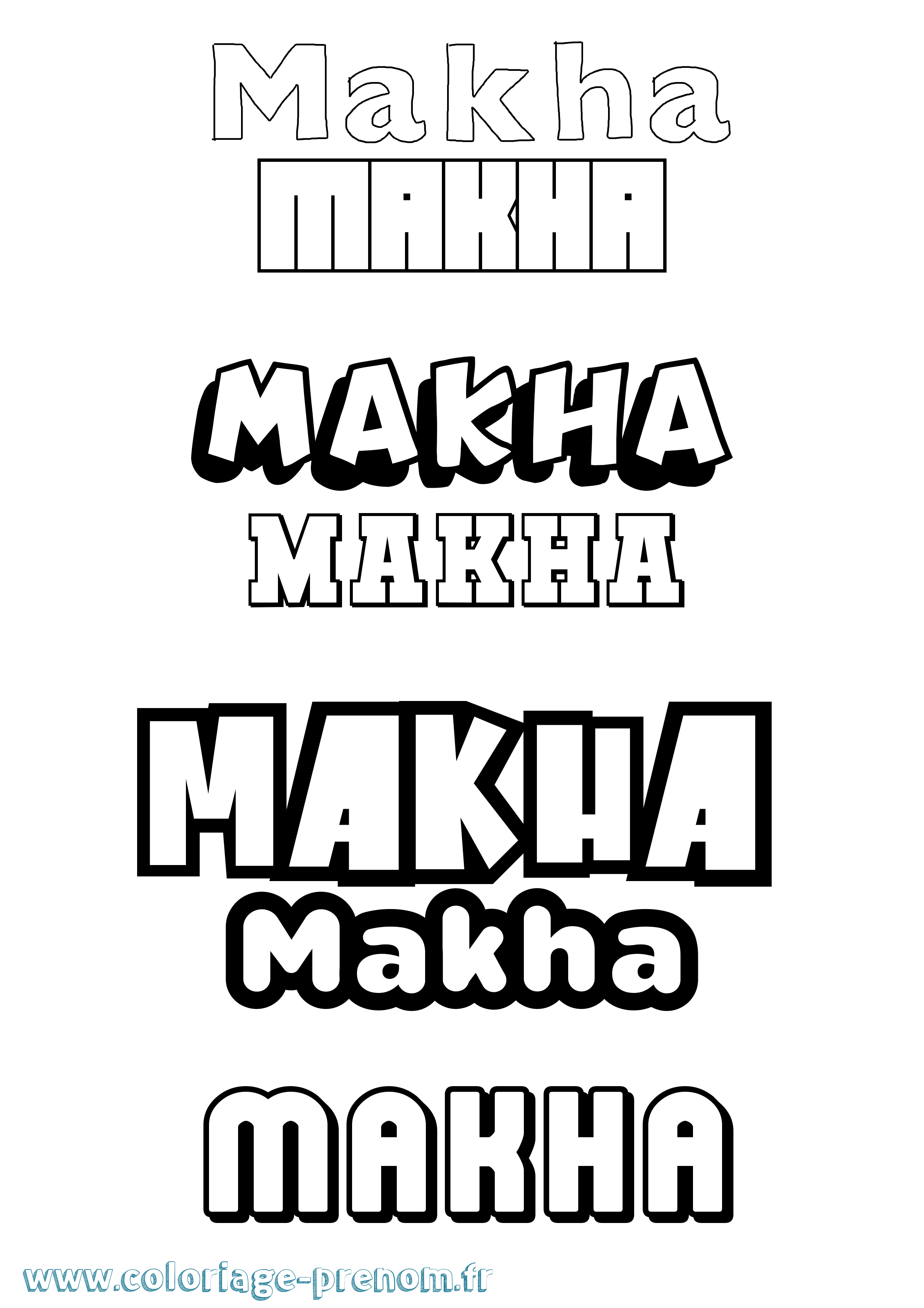Coloriage Makha Simple Coloriage prénom Makha Simple