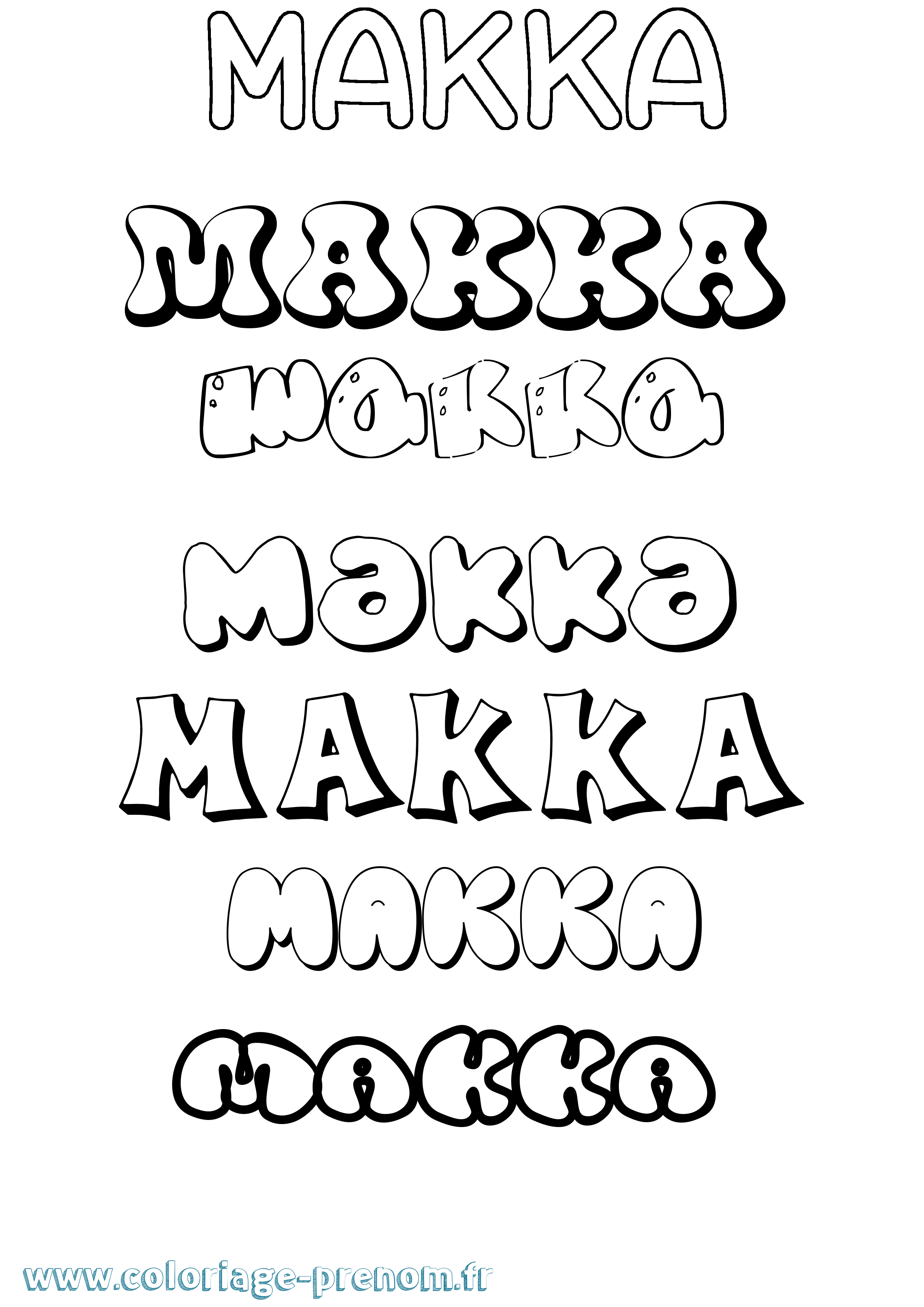 Coloriage Makka Bubble Coloriage prénom Makka Bubble