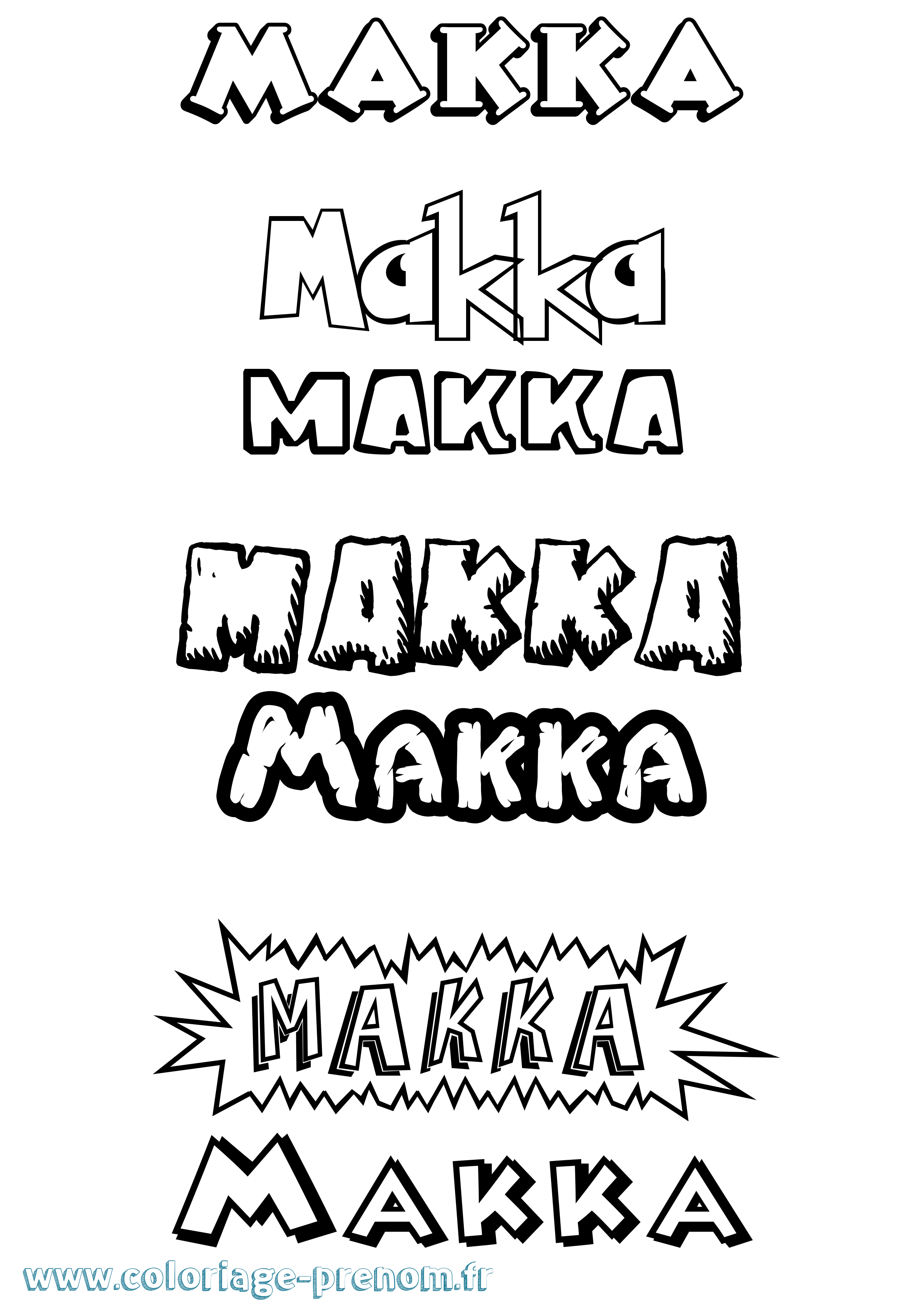 Coloriage Makka Dessin Animé Coloriage prénom Makka Dessin Animé