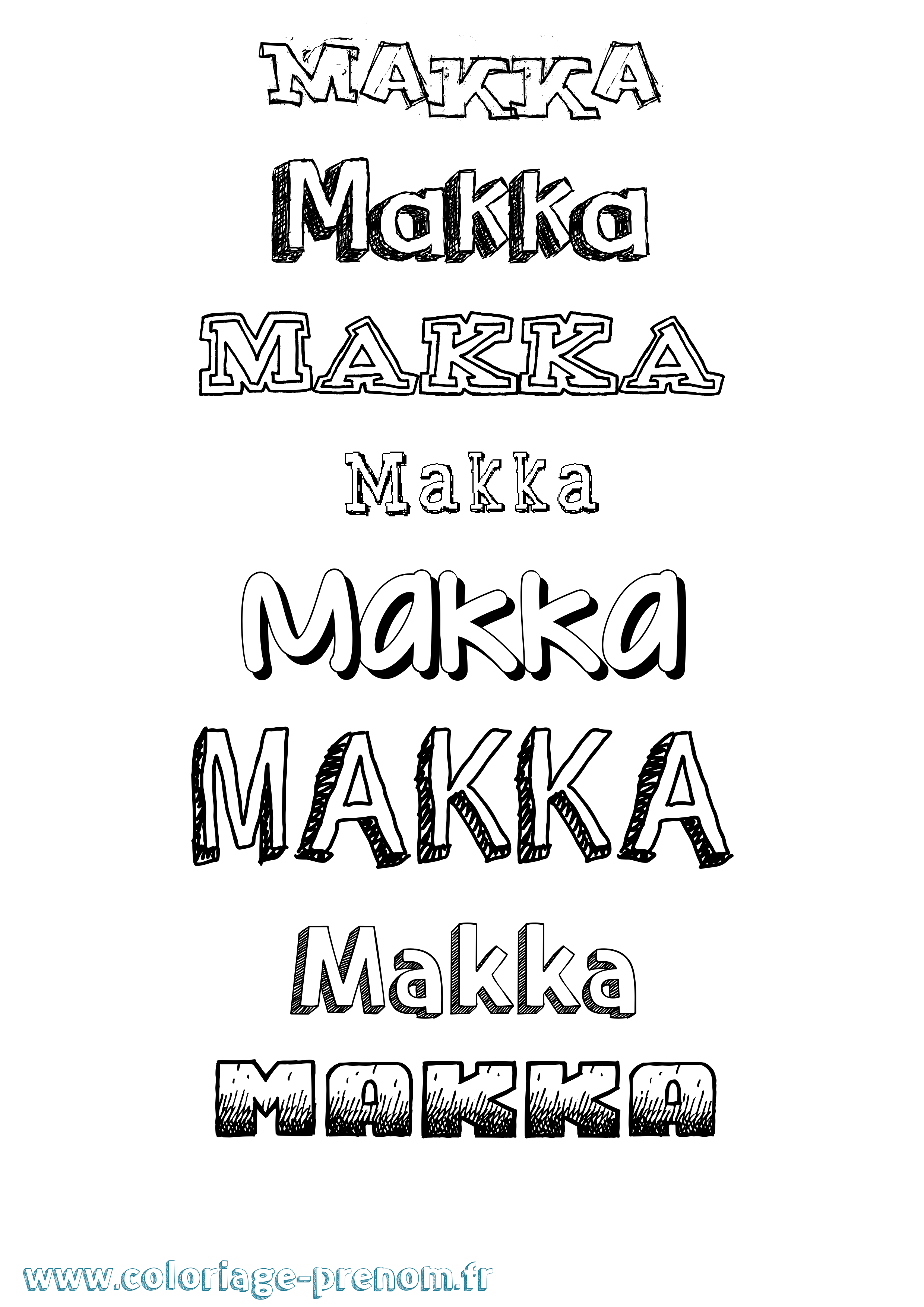 Coloriage Makka Dessiné Coloriage prénom Makka Dessiné