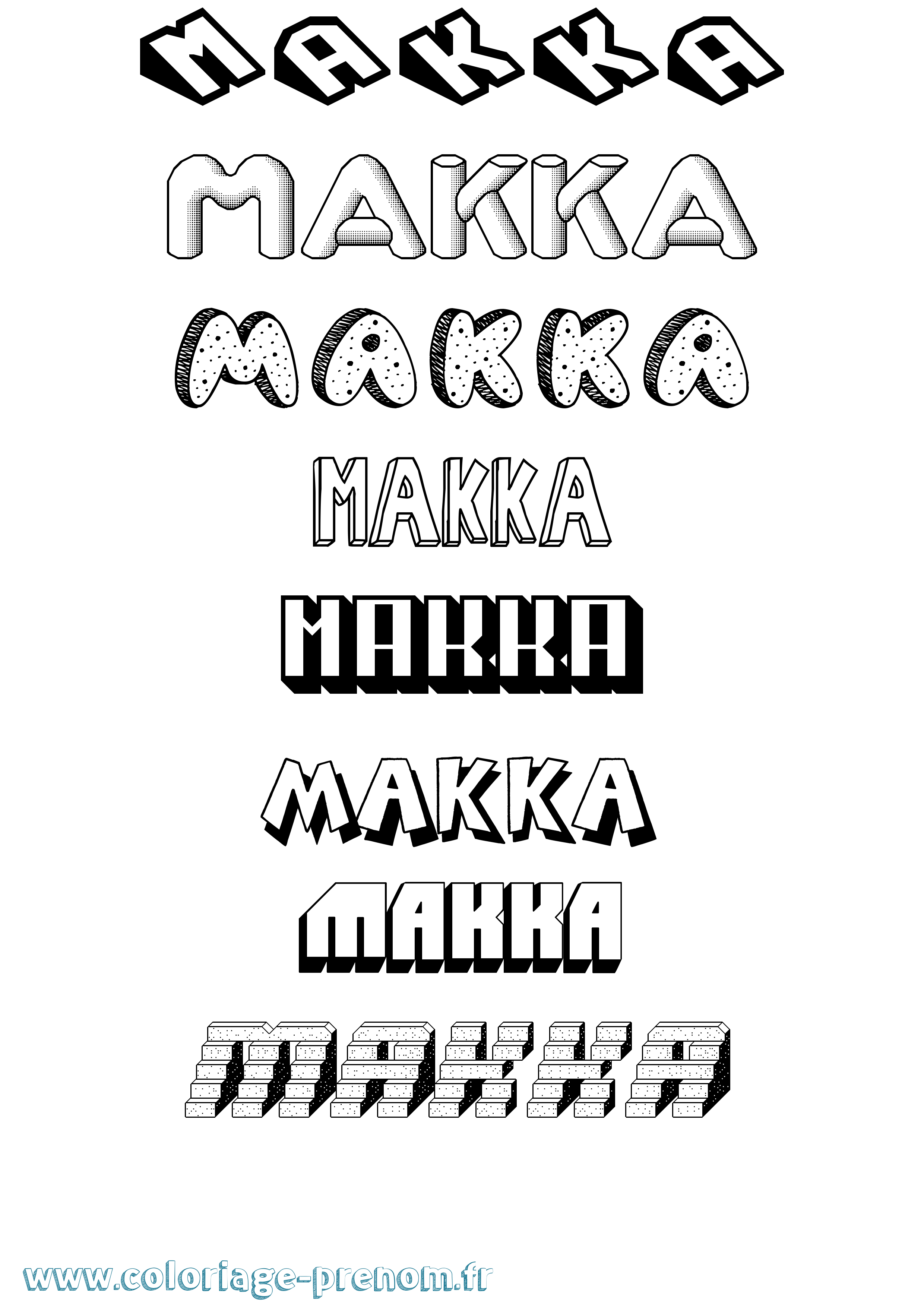 Coloriage Makka Effet 3D Coloriage prénom Makka Effet 3D