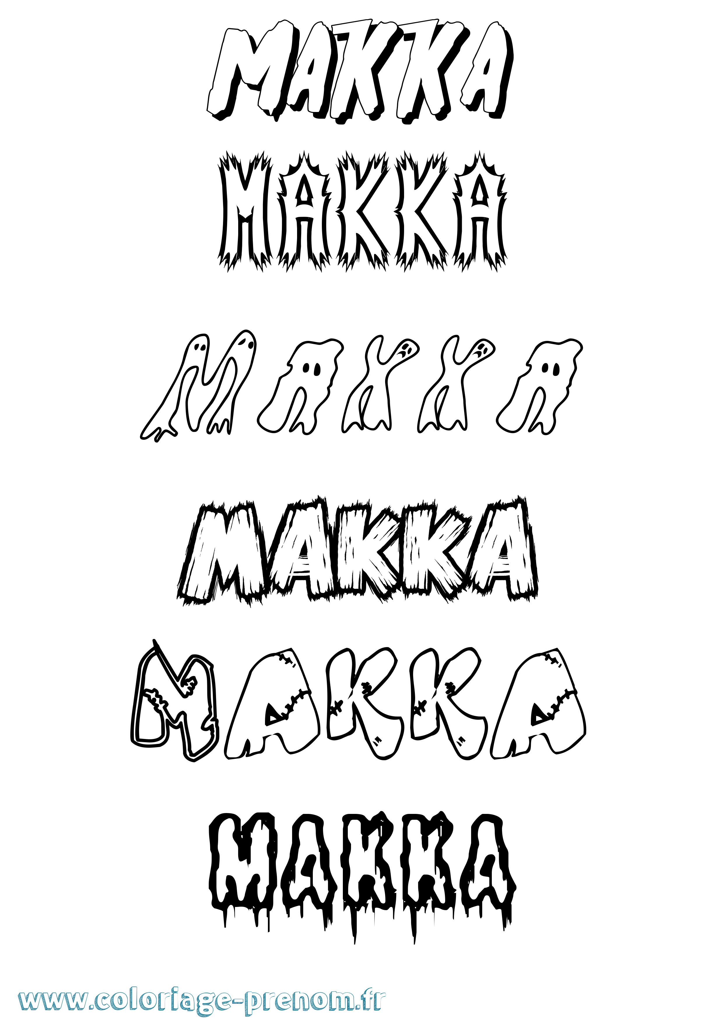 Coloriage Makka Frisson Coloriage prénom Makka Frisson