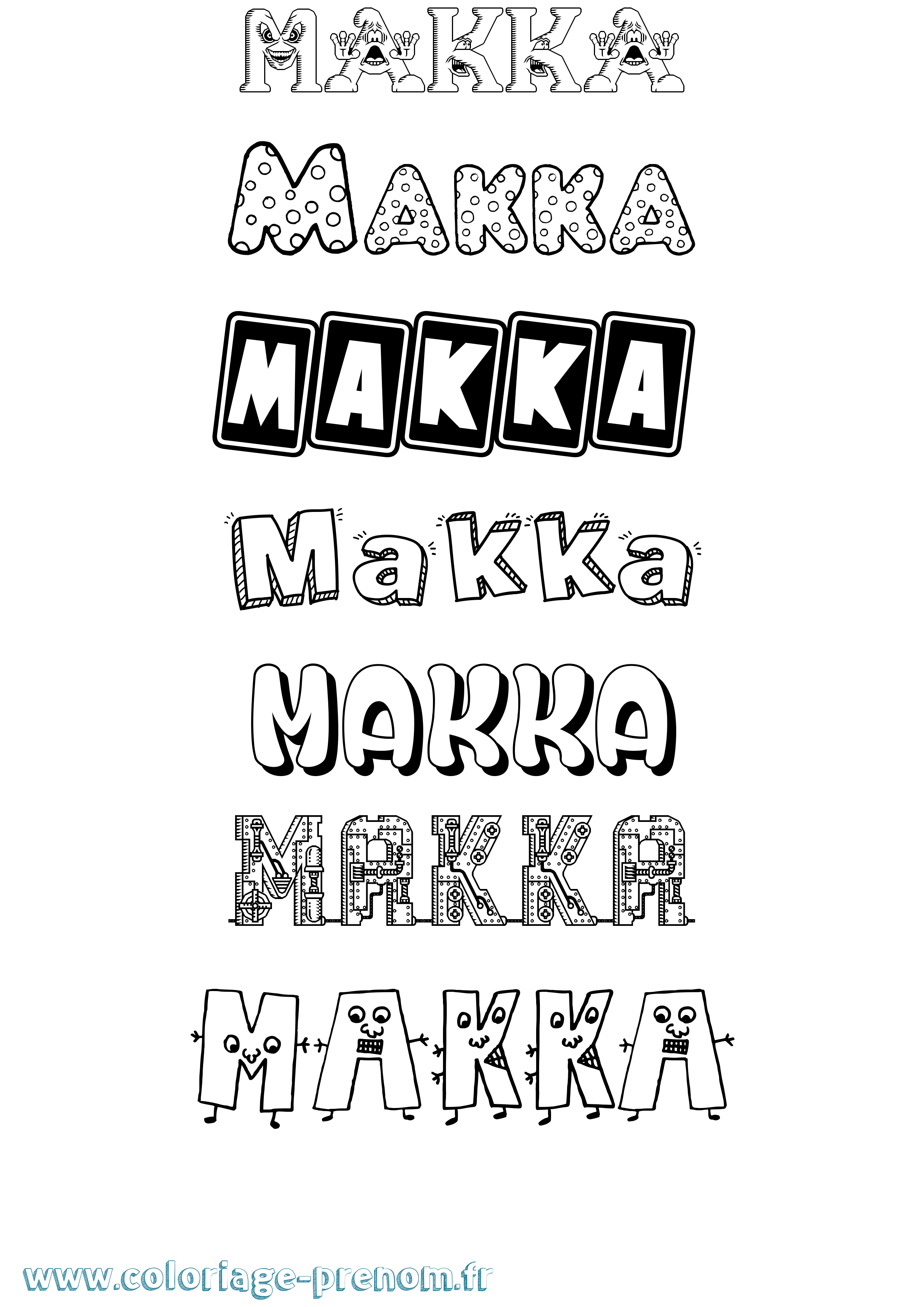 Coloriage Makka Fun Coloriage prénom Makka Fun