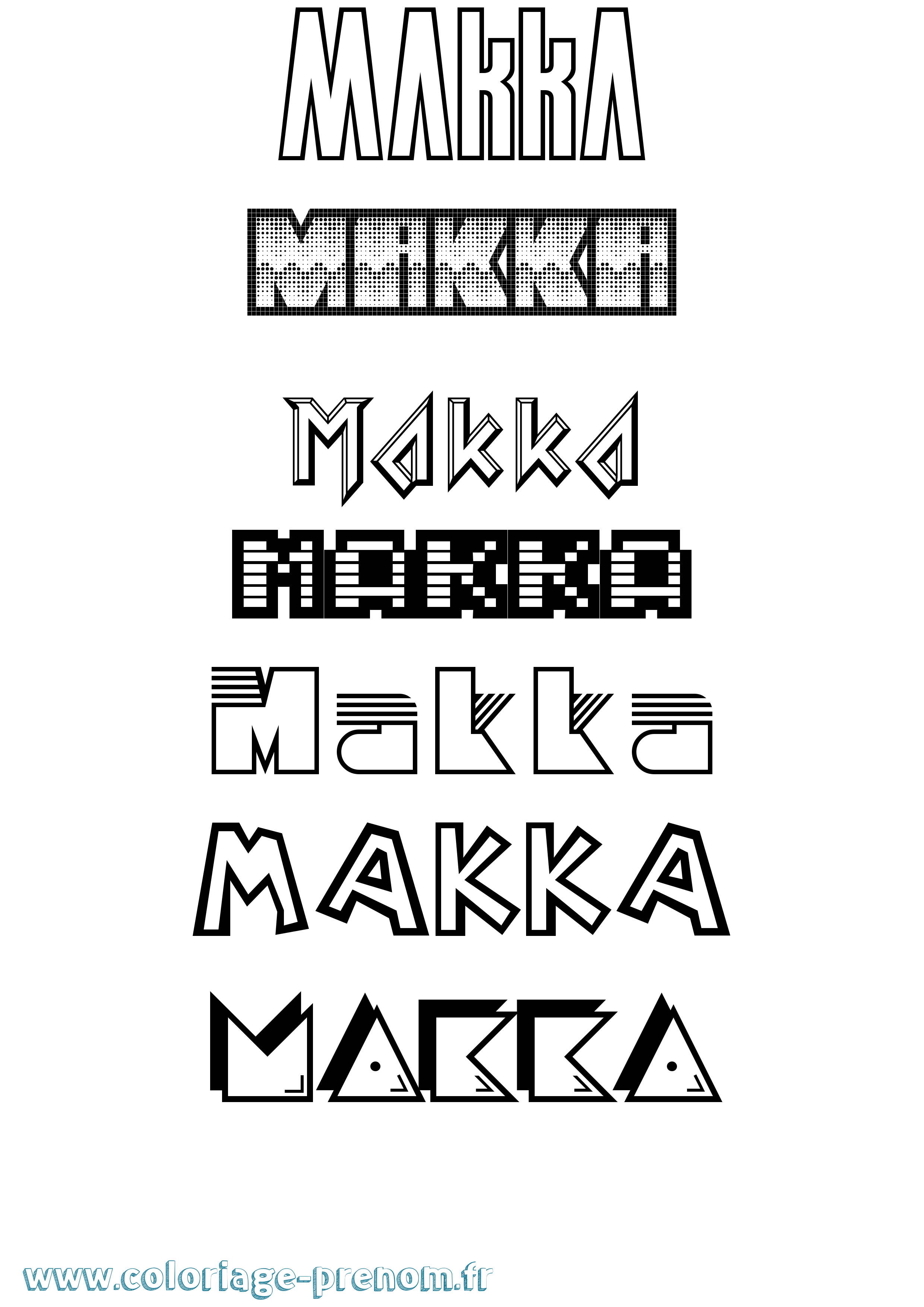 Coloriage Makka Jeux Vidéos Coloriage prénom Makka Jeux Vidéos